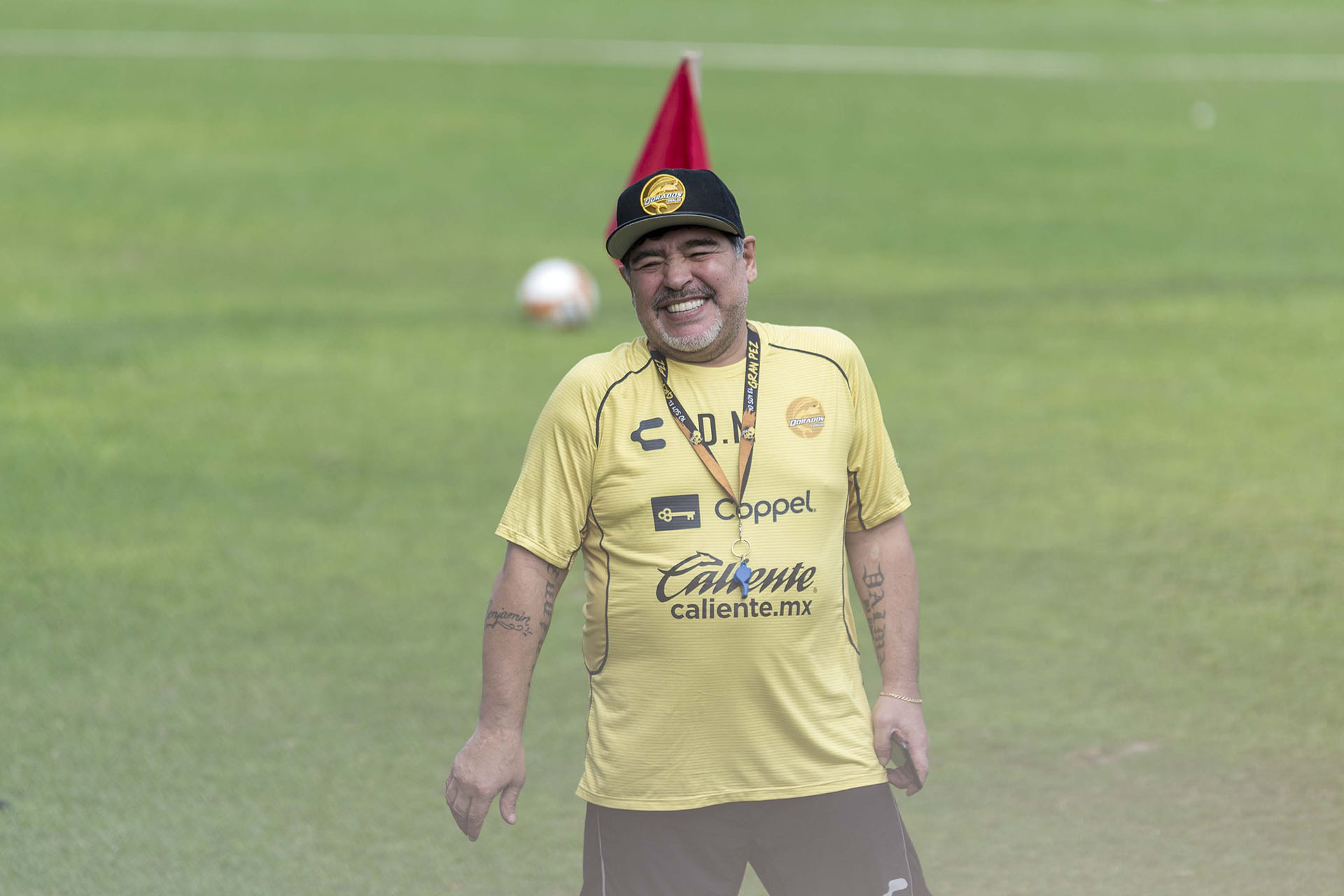 Diego Maradona en un entrenamiento de Dorados (Héctor Parra)