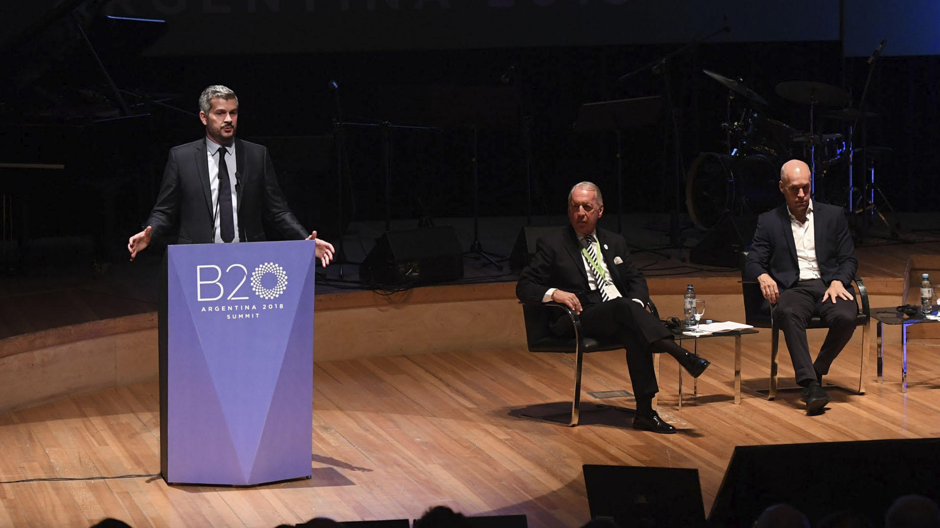 Marcos Peña, Daniel Funes de Rioja y Horacio Rodríguez Larreta (Maximiliano Luna)