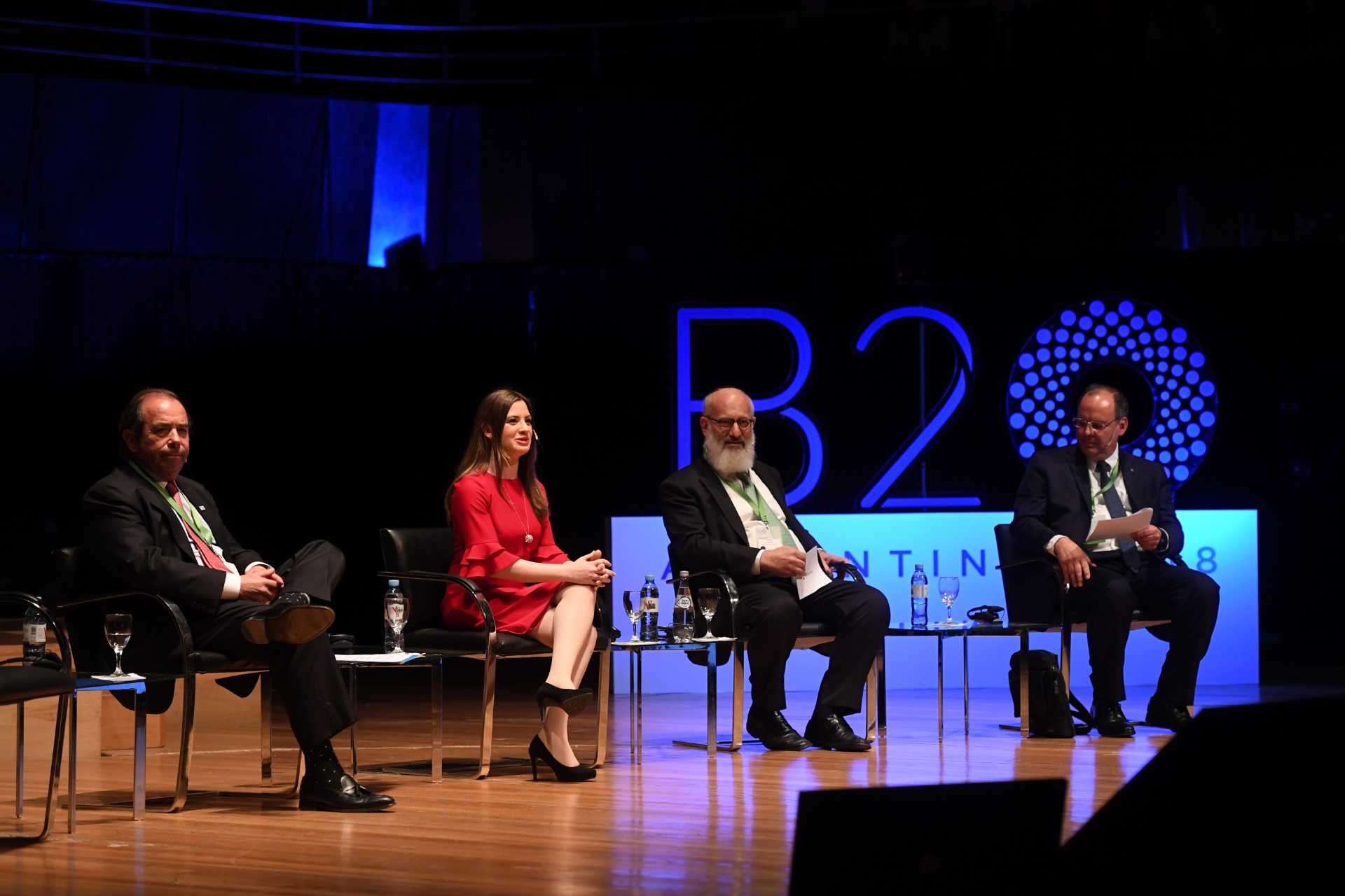 Jorge Mas Figueroa (CICA), Laura Jaitman (G20 finance deputy), Eduardo Elsztain (Grupo Irsa) y Gustavo de Hoyos Walther (Coparmex) (Maximiliano Luna)