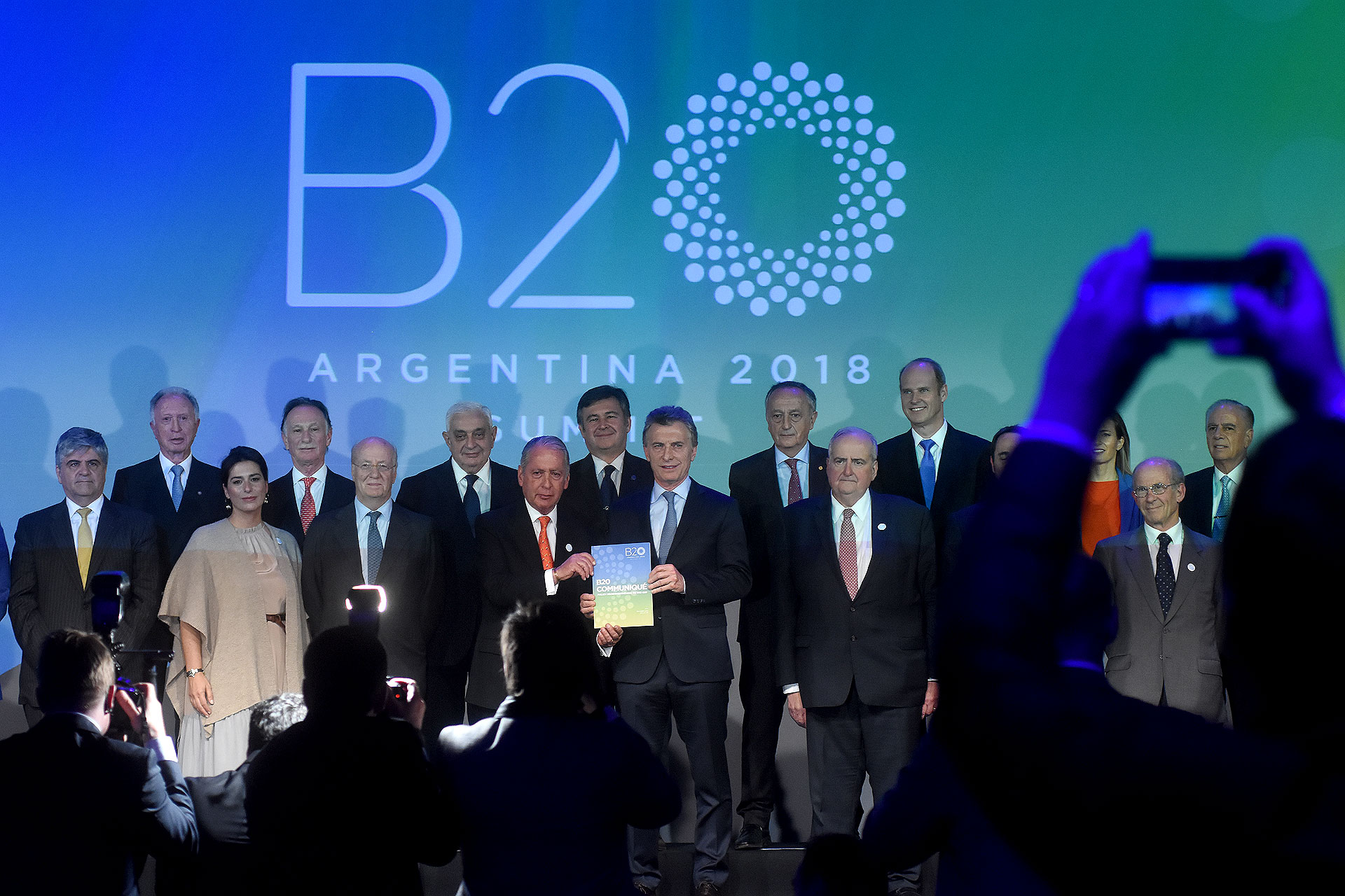 Macri y los miembros del B20 argentino (Nicolás Stulberg)