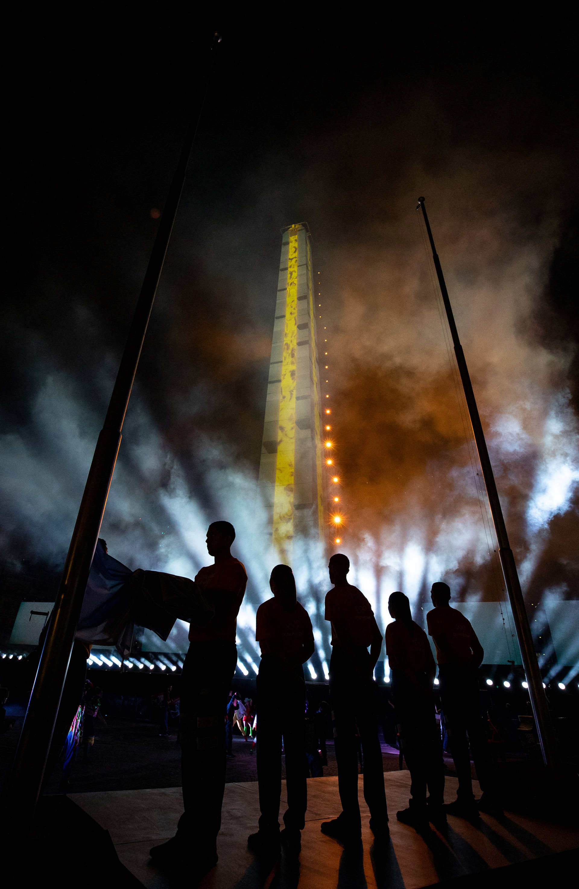 La cuenta regresiva se realizó con los números proyectados en el Obelisco y un final con fuegos artificiales