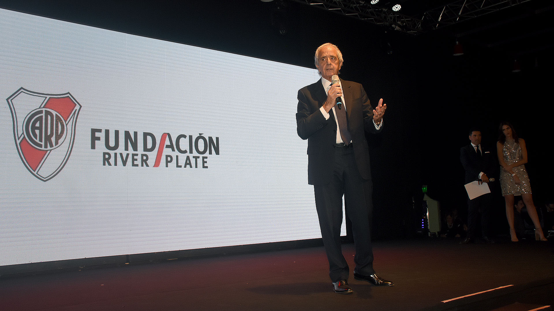 Rodolfo D’Onofrio, presidente de River, durante su discurso