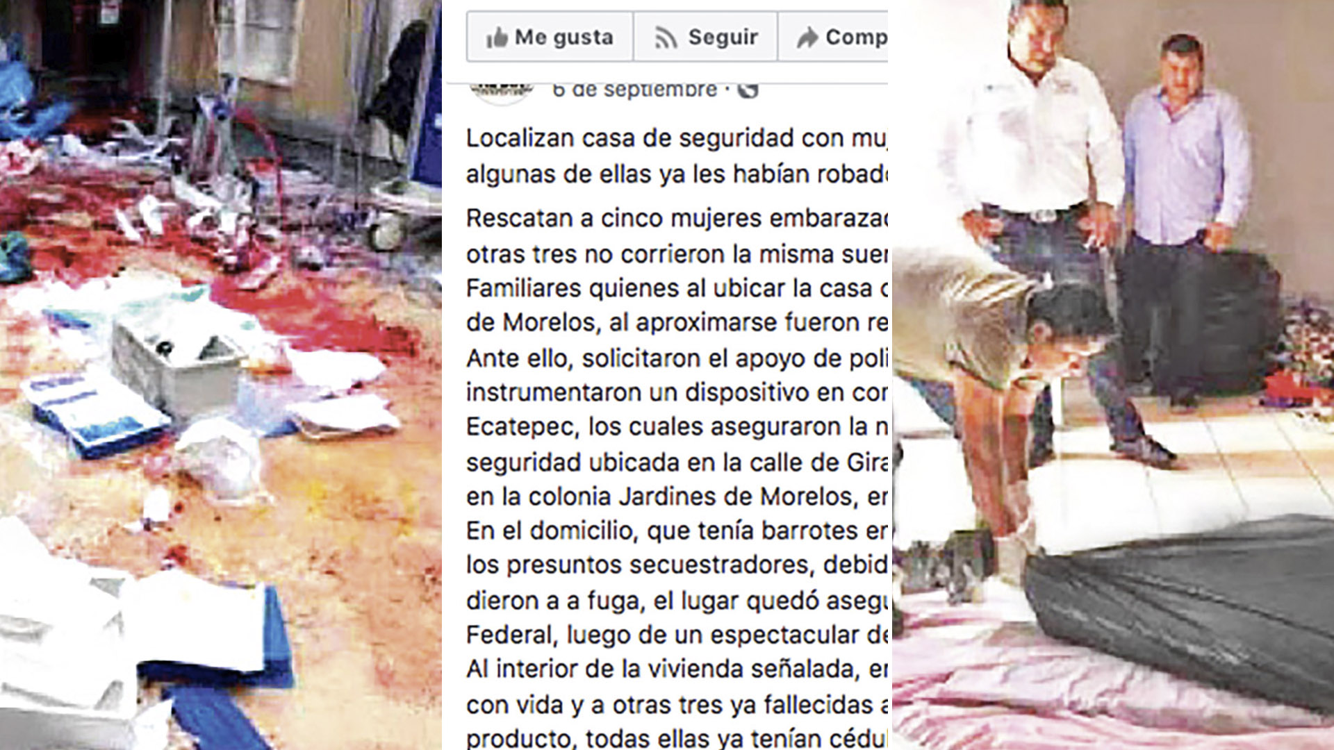 La noticia, junto con algunas imágenes, se empezó a difundir en Facebook y WhatsApp