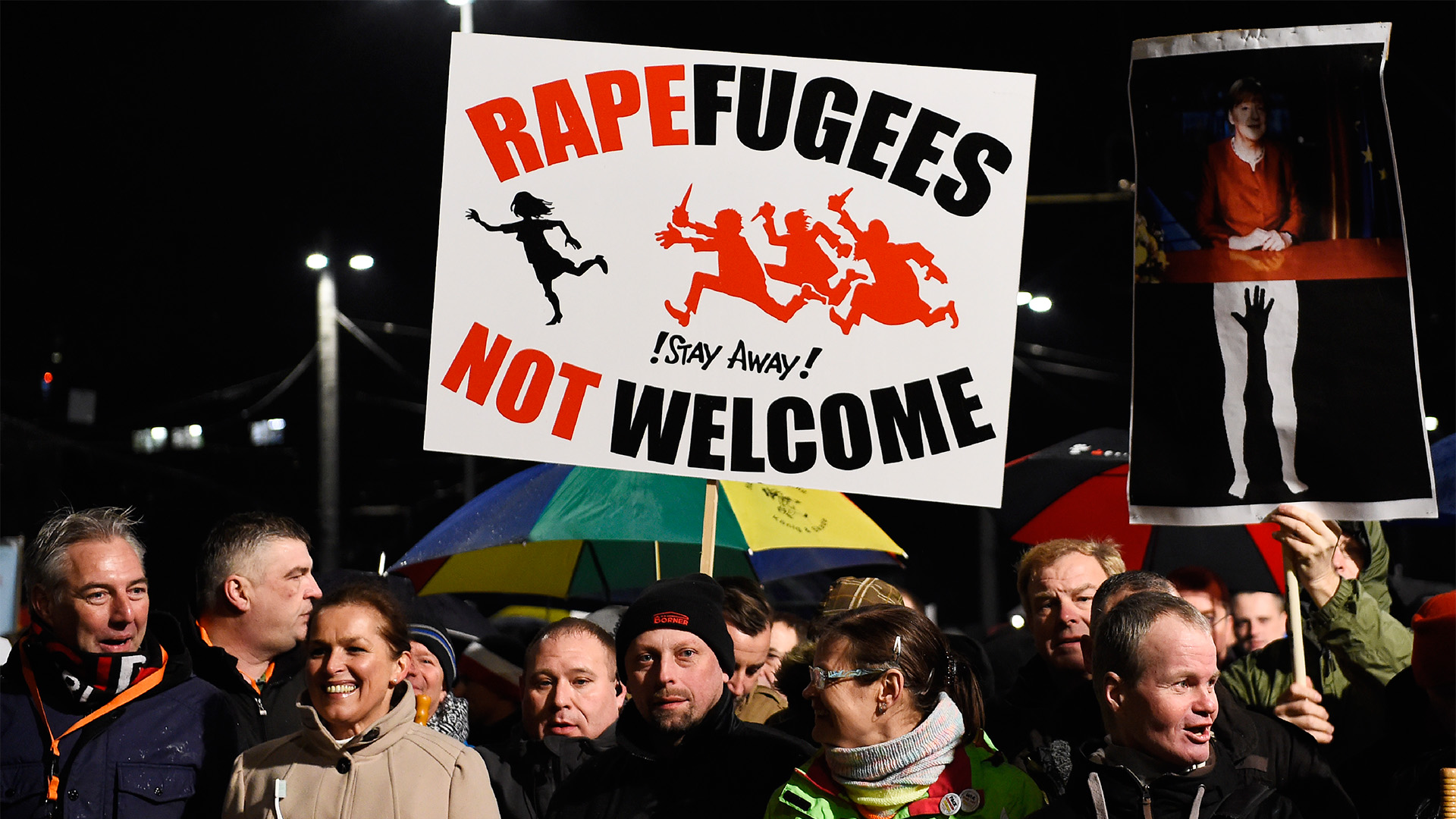 Una manifestación del movimiento de ultraderecha PEGIDA (Europeos Patriotas Contra la Islamización de Occidente), en Alemania. Foto: AFP.