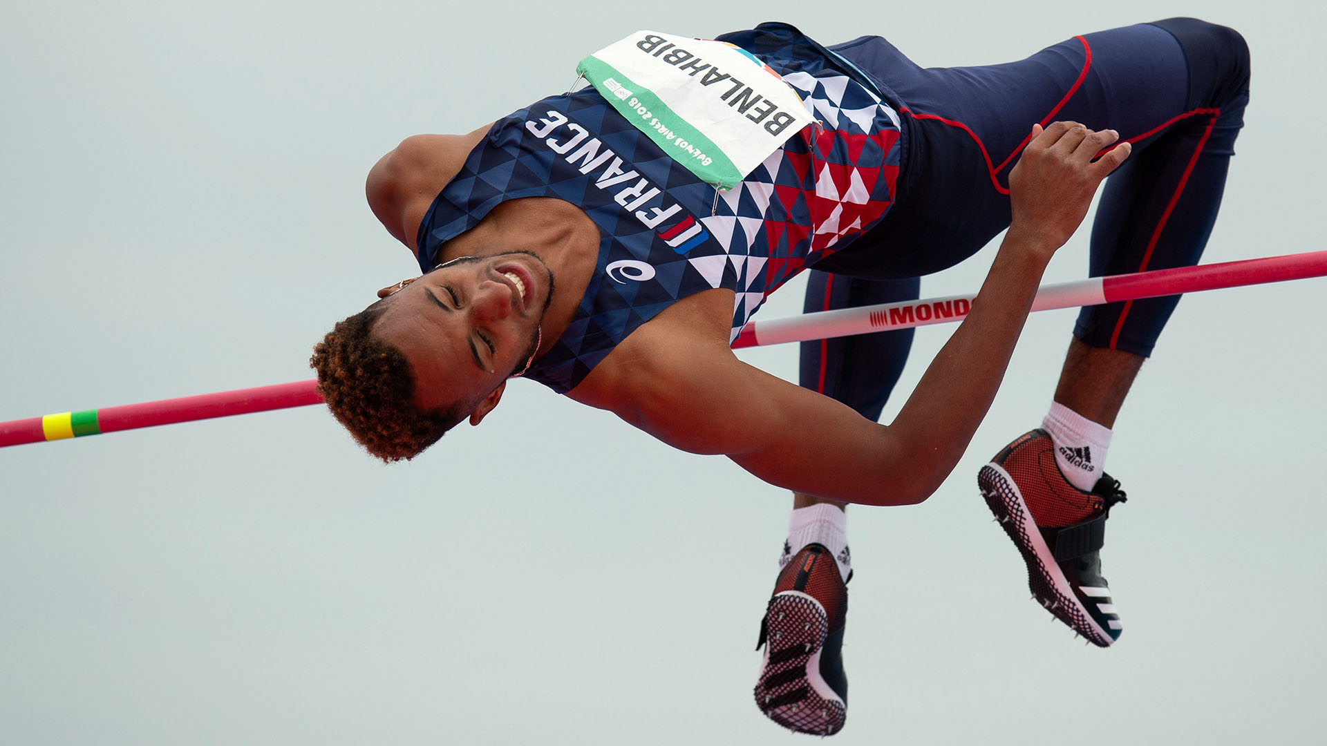 El francés Mohammed-Ali Benlahbib, en la competencia de salto en alto