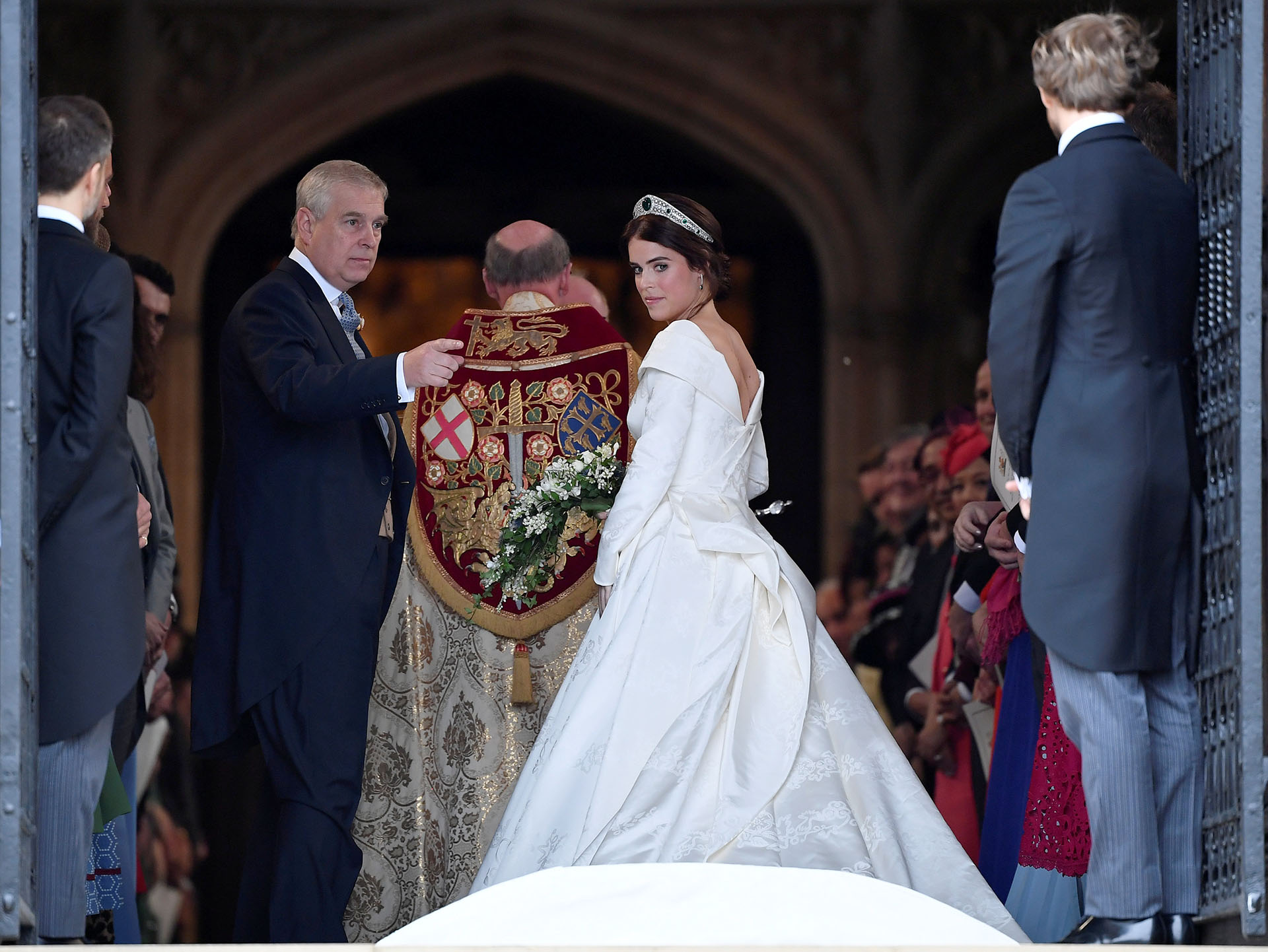 La princesa Eugenie llegando a la Capilla