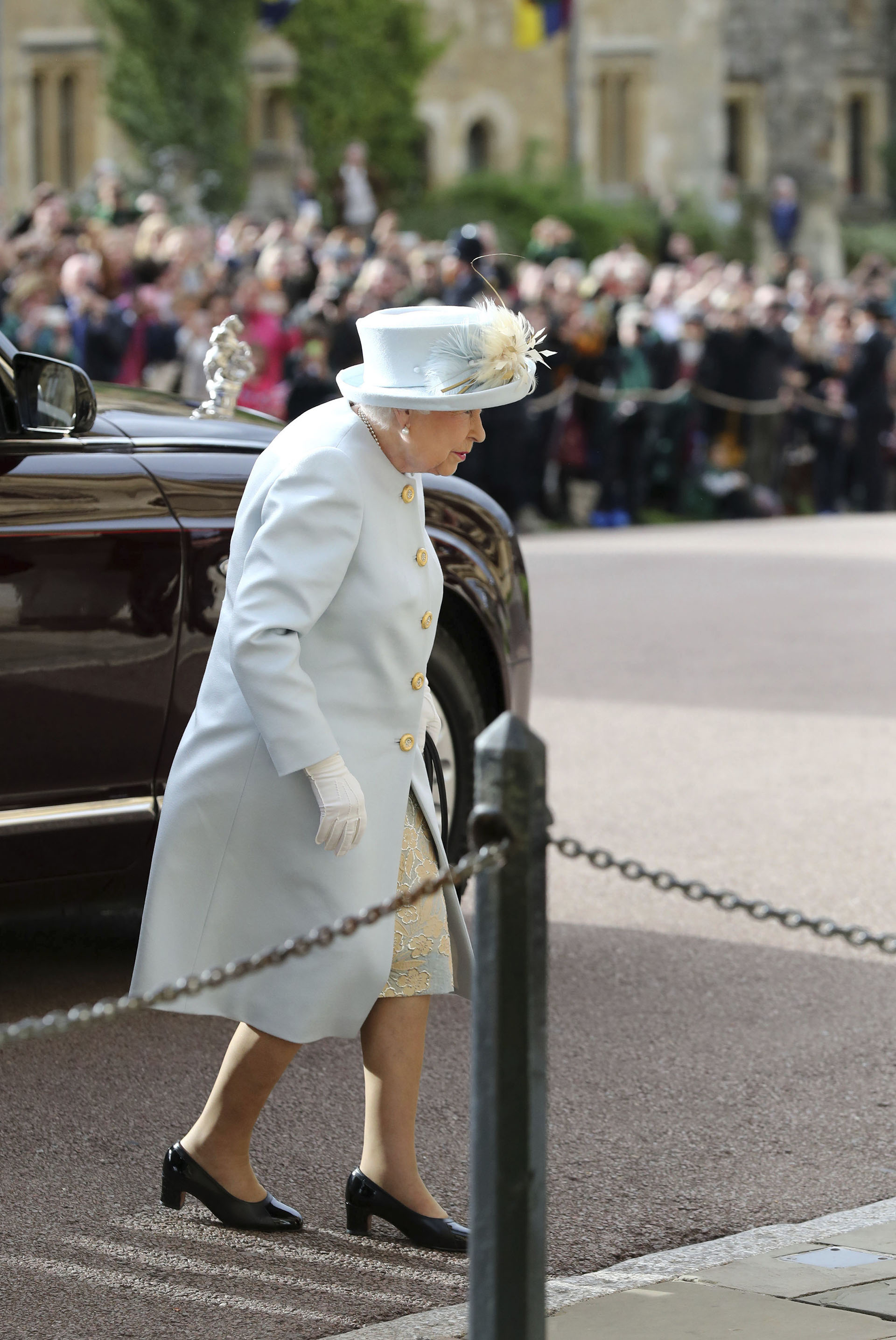 La reina Isabel II, la última en llegar, como indica el protocolo