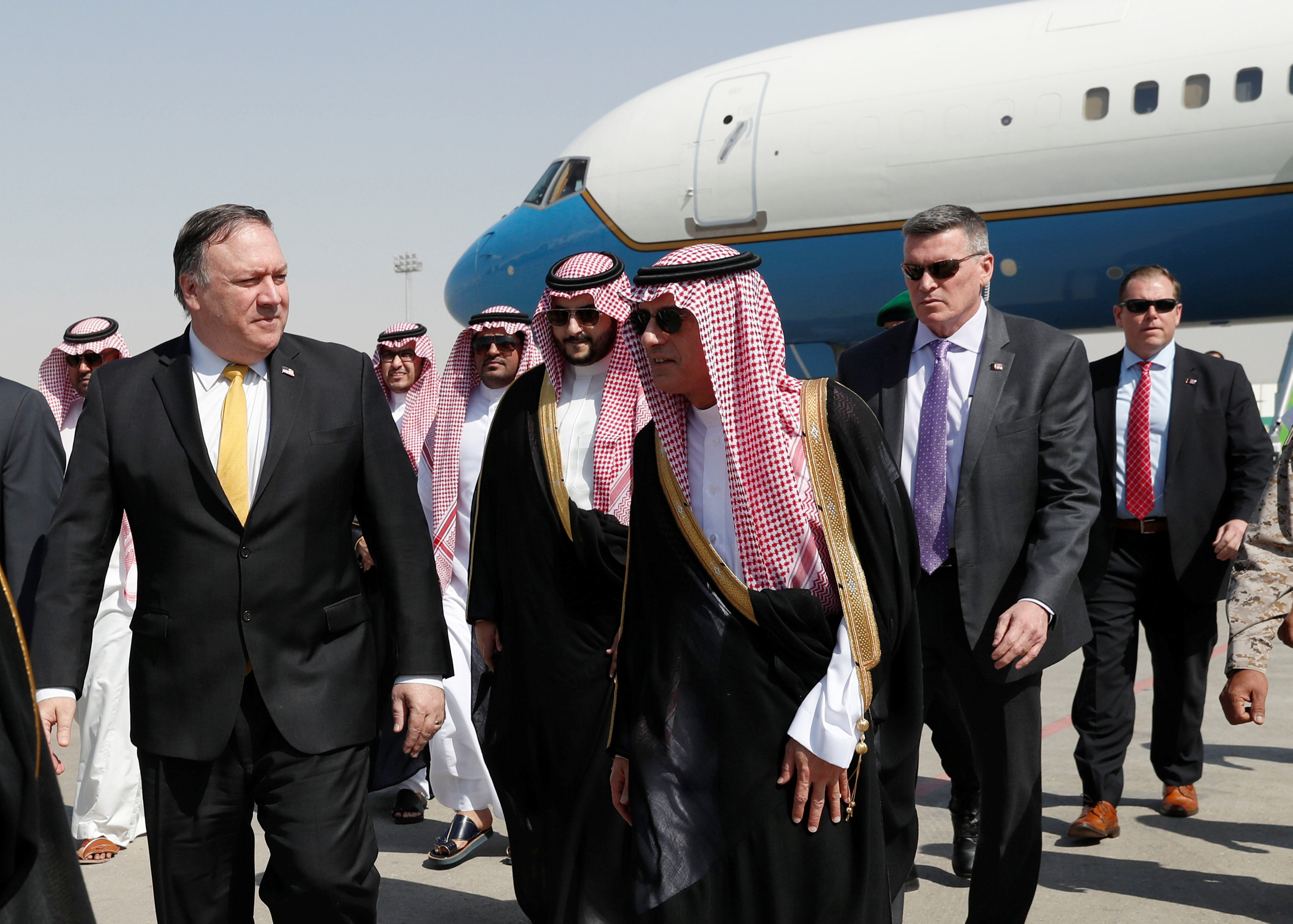 Mike Pompeo junto canciller Adel al-Jubeir. (REUTERS/Leah Millis/Pool)