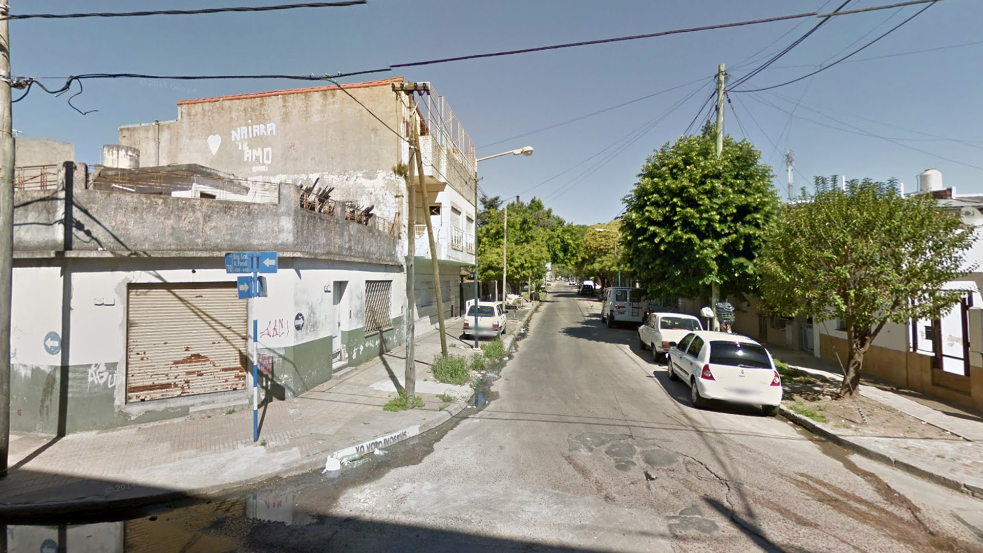 La esquina en la que fueron halladas Victoria y Patricia