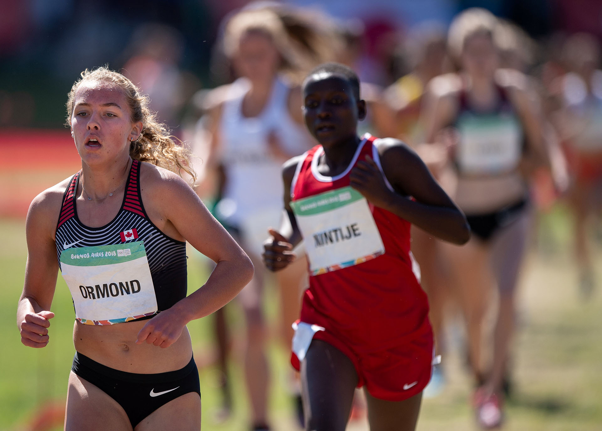 La canadiense Cameron Ormond, en la final de la prueba de Atletismo Femenino en el Parque Olímpico de la Juventud (REUTERS)