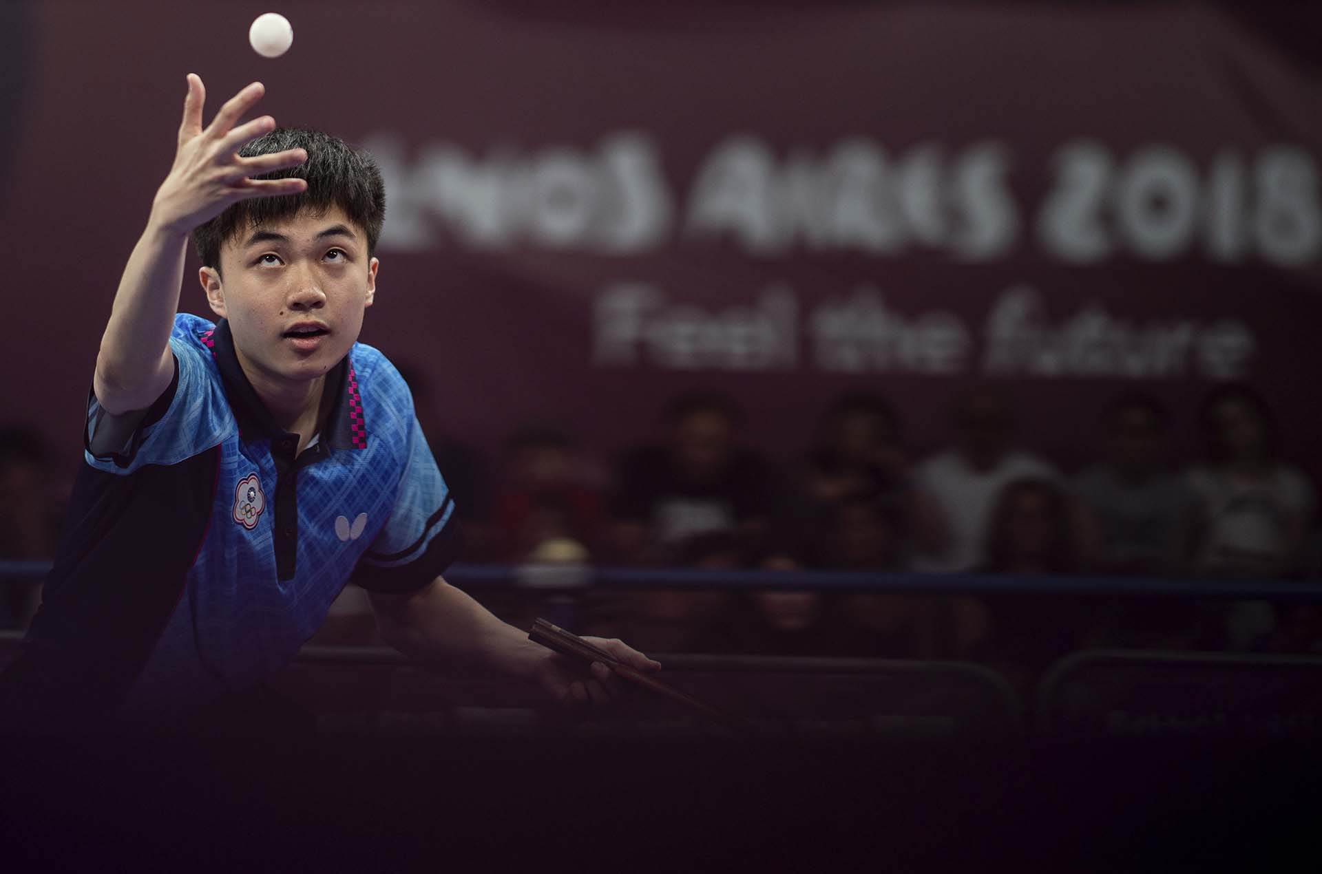 Lin Yun-Ju de Taiwán durante las semifinales de tenis de mesa (Lukas Schulze/OIS/IOC via AP)