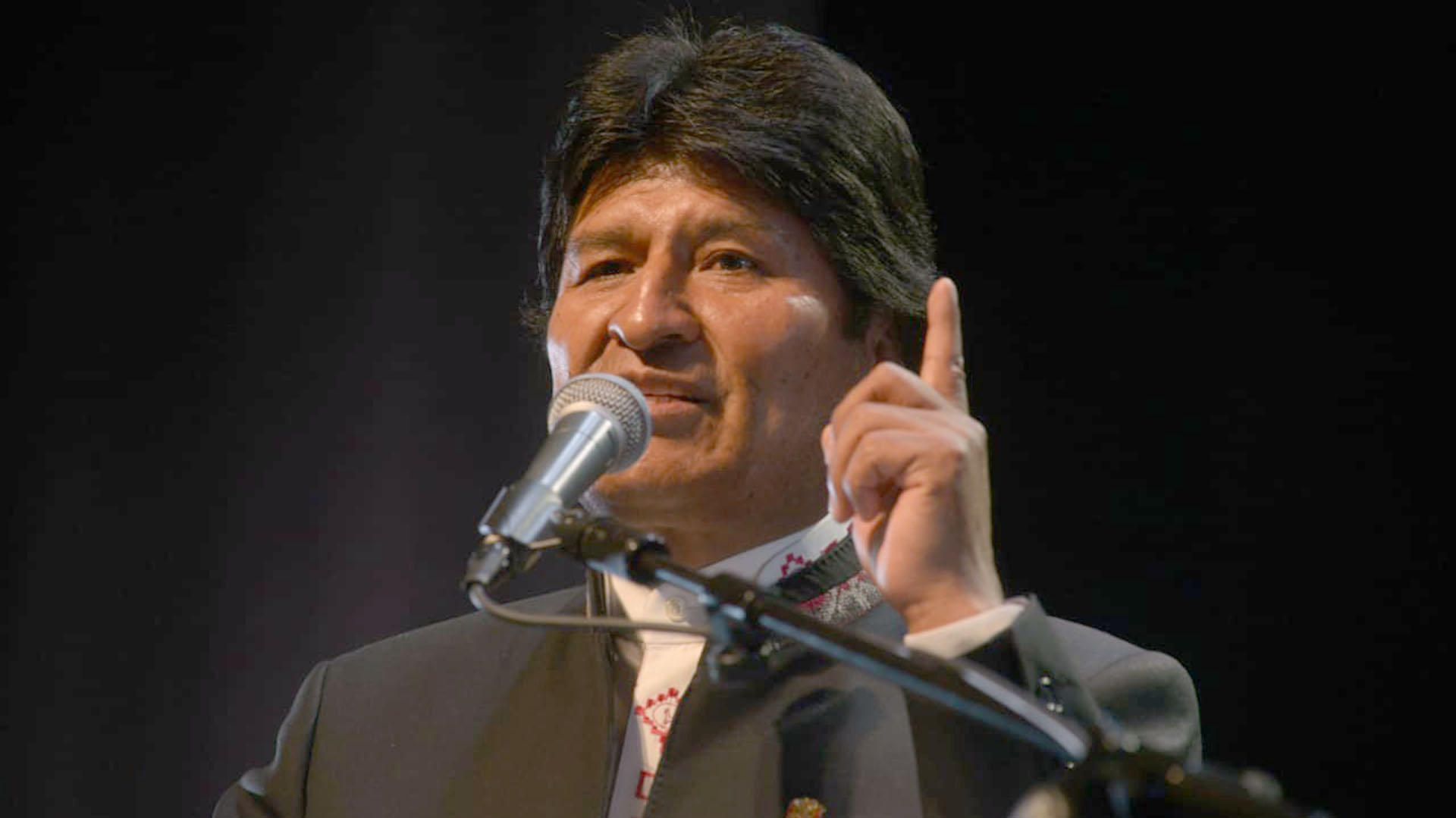 Evo Morales dio su discurso, en un acto colmado de dirigentes del kirchnerismo y militantes del FPV