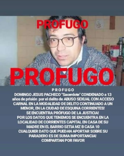 El mensaje que el joven Osvaldo Ramírez difundió en las redes para que los correntinos colaboren con información sobre el paradero del cura Pacheco