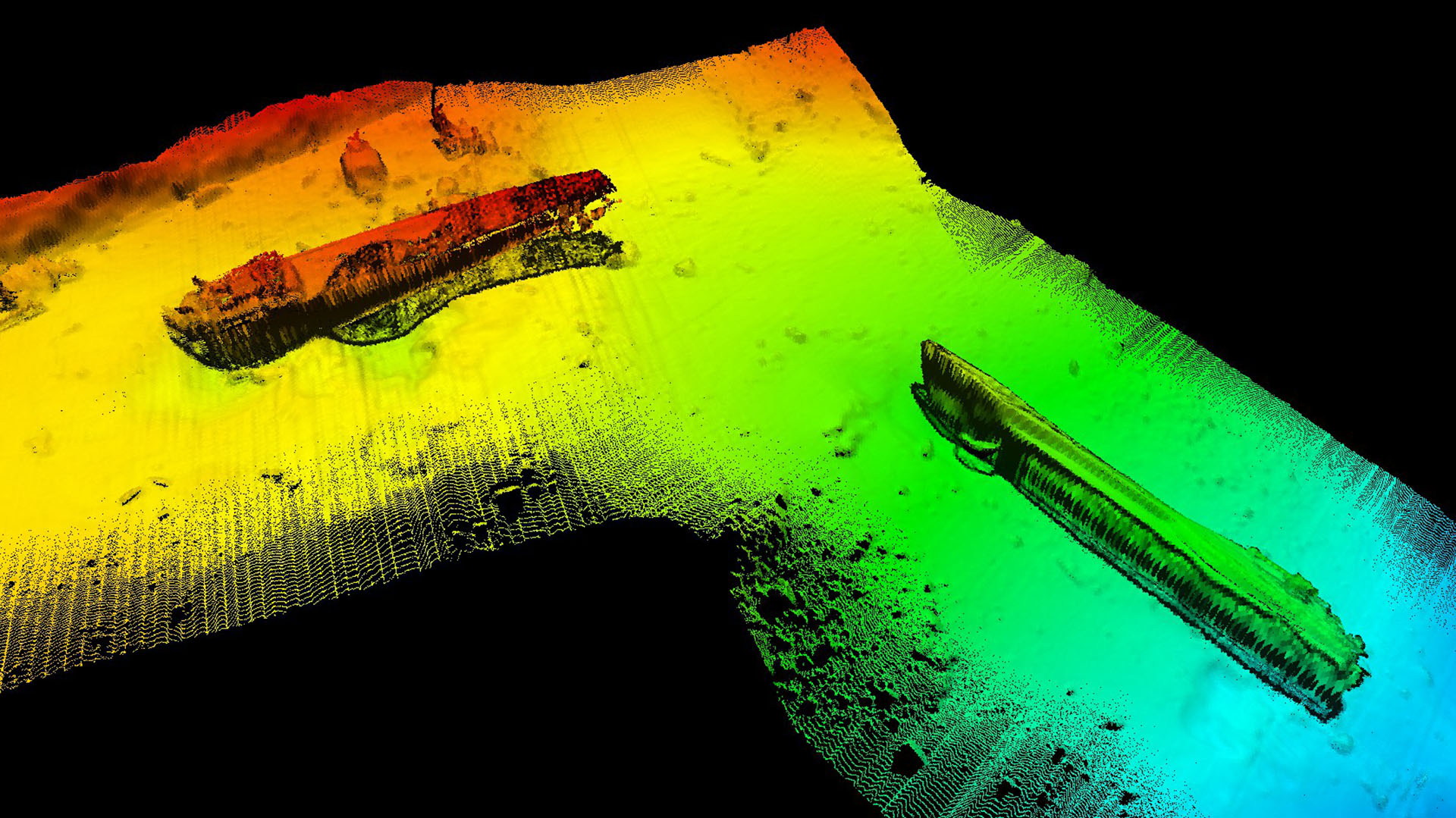 El submarino está partido en dos grandes partes