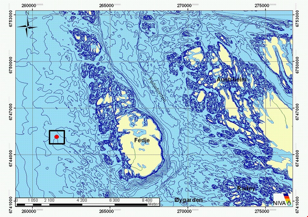 El punto rojo marca la ubicación exacta del U-864