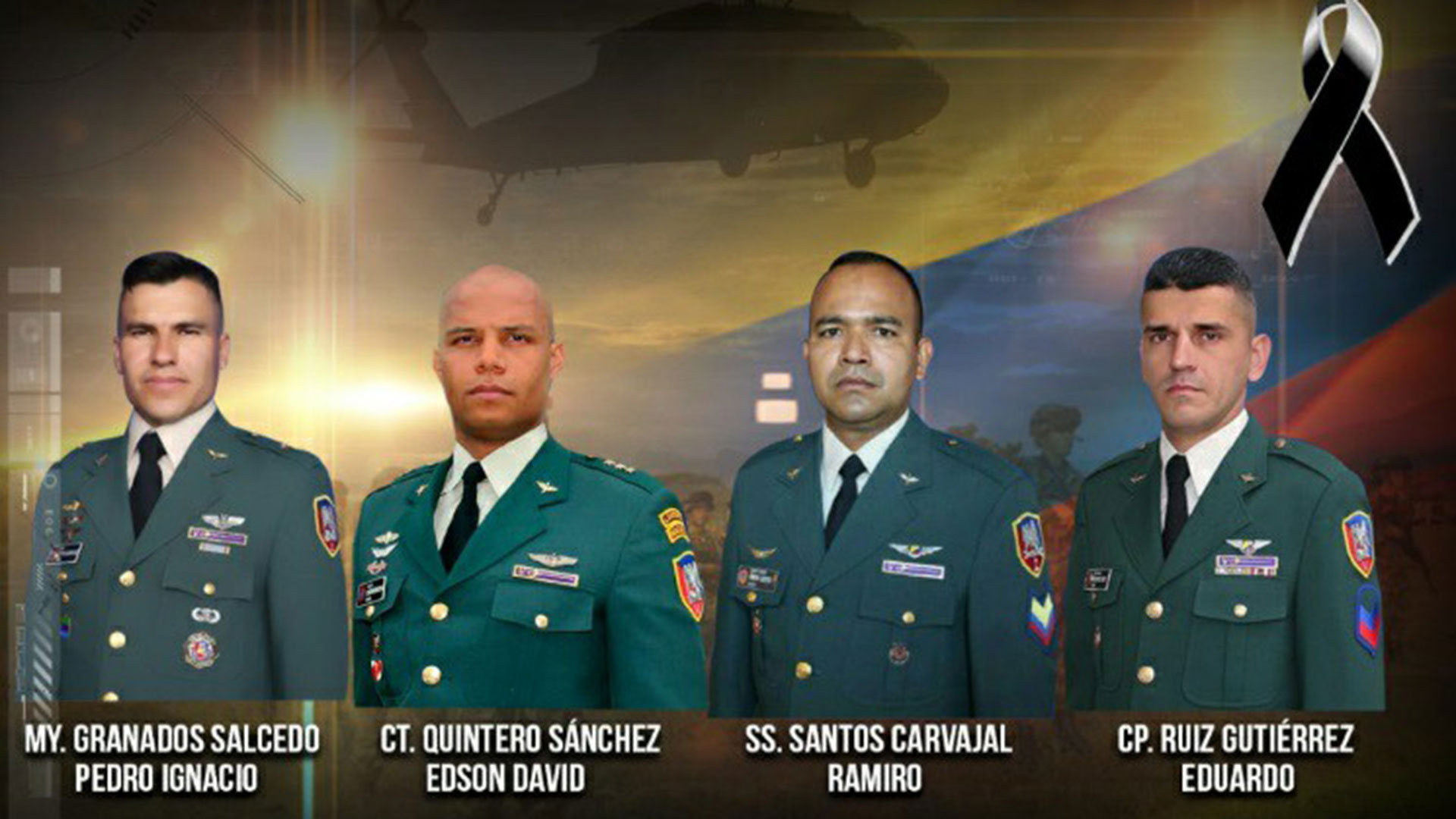 En el accidente del helicóptero que transportaba la droga y las armas incautadas fallecieron cuatro militares.