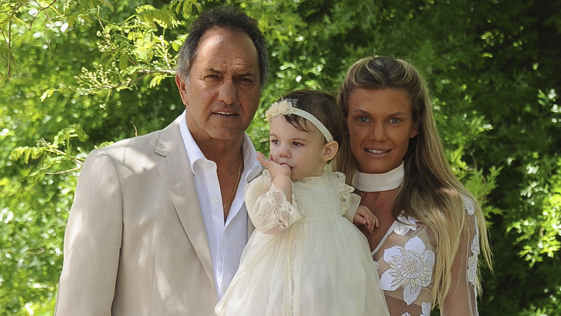 La celebración del bautismo se juntó con el festejo de cumpleaños de Francesca, que el 23 de octubre cumplió un año