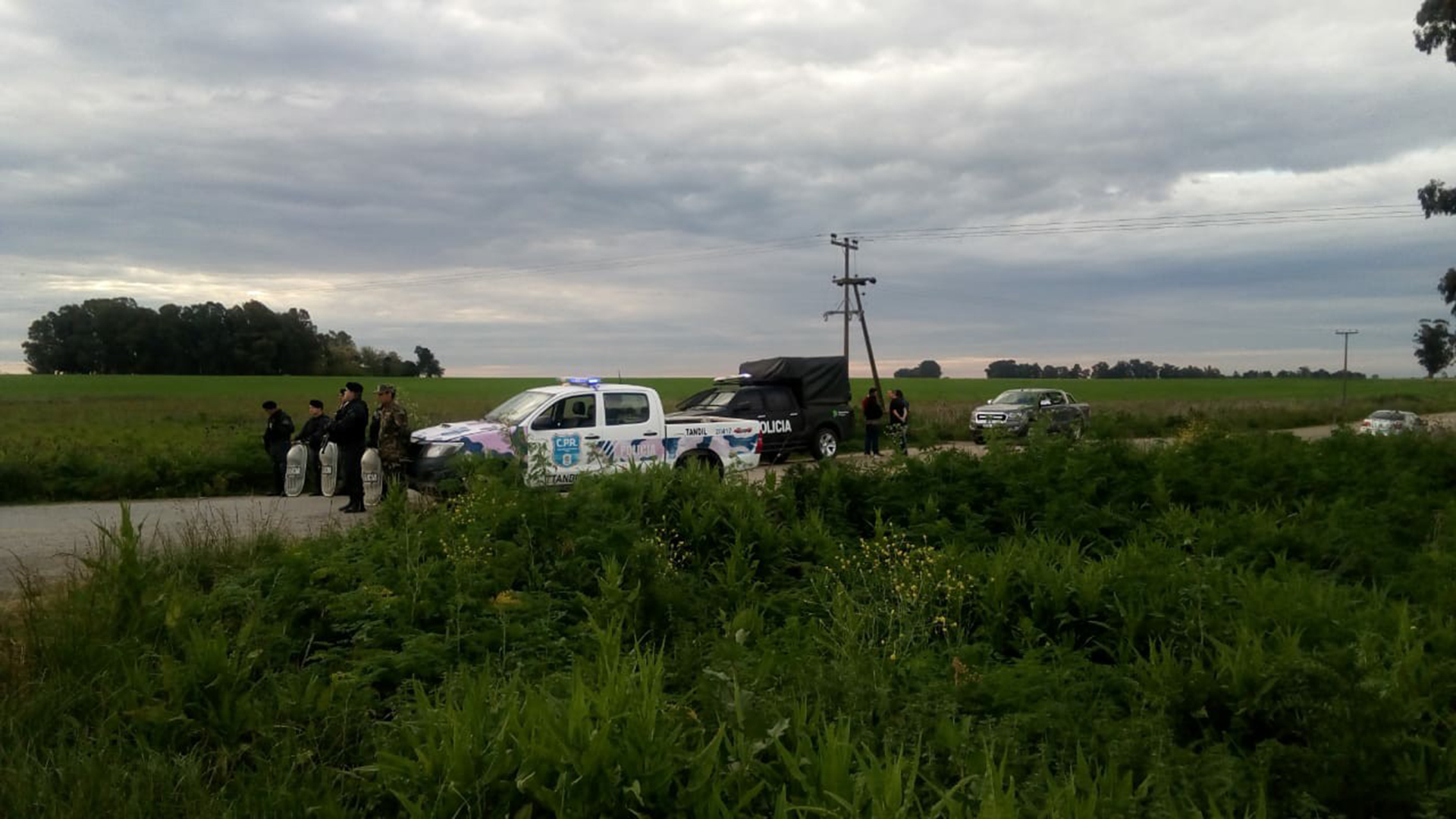 El lugar donde fue encontrado el cuerpo del joven en Tandil (ministerio de seguridad bonaerense)