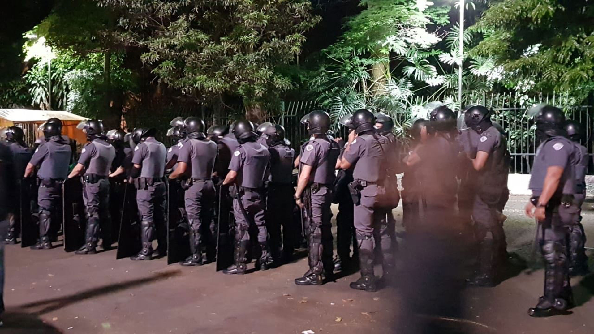 La manifestación en San Pablo se desarrolló en medio de un fuerte operativo de seguridad