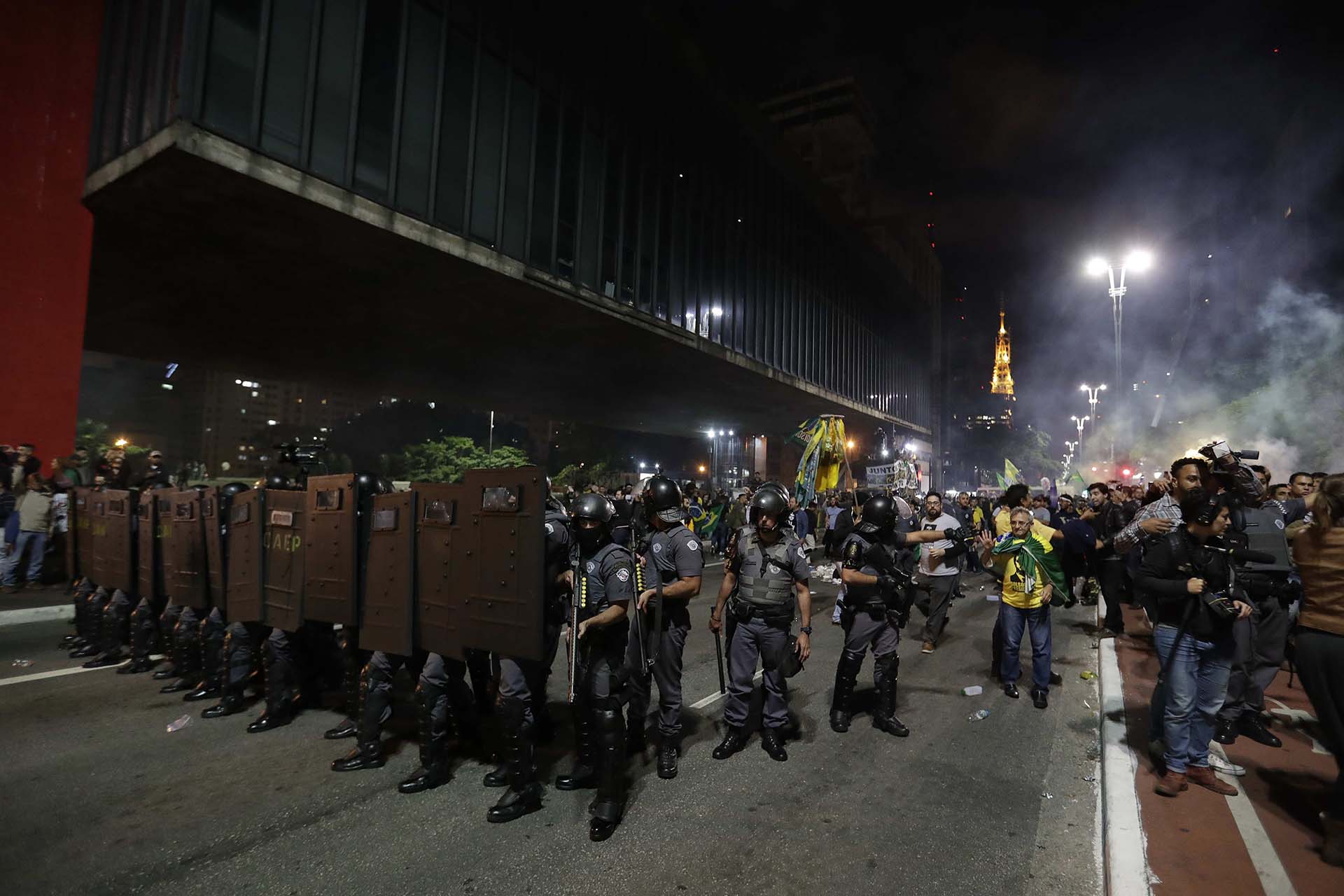 En San Pablo se desplegó un amplio operativo de seguridad (EFE/Sebastião Moreira)