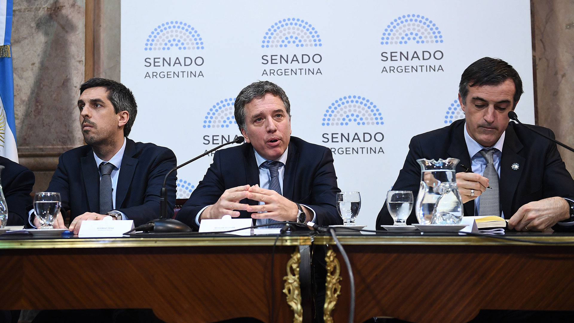 El ministro Dujovne en la presentación del Presupuesto 2019 ante la comisión del Senado (Gabriel Cano/ Comunicación Senado)