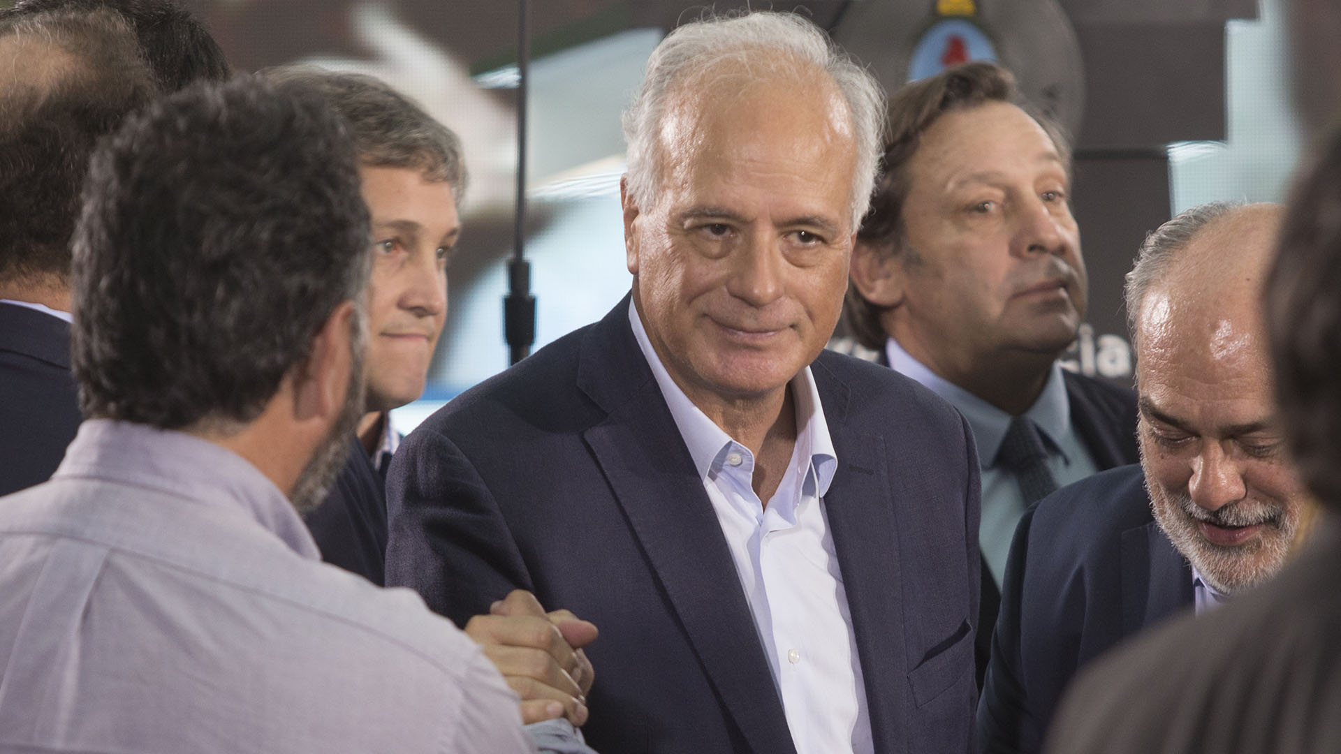 El dirigente radical Enrique Nosiglia junto a los funcionarios Fernando De Andreis y José Torello