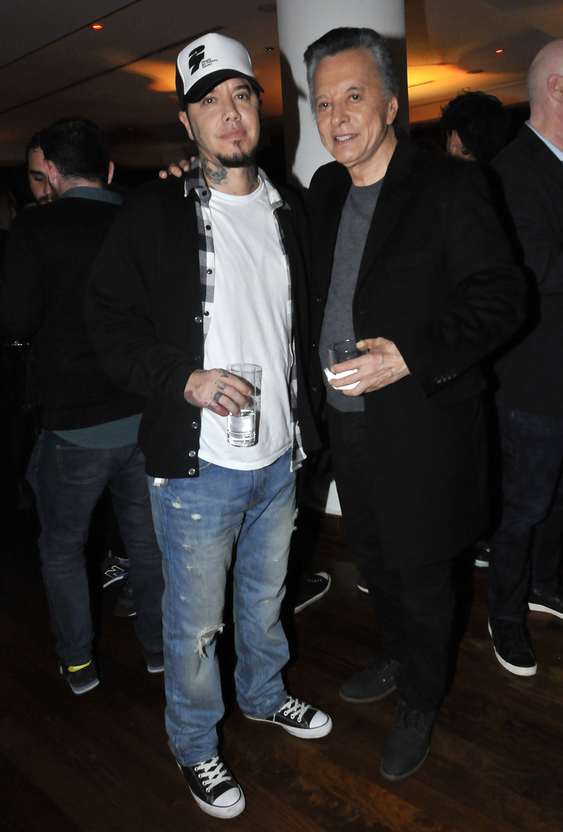 Sebastián y Palito Ortega en la presenatción del documental sobre Charly García