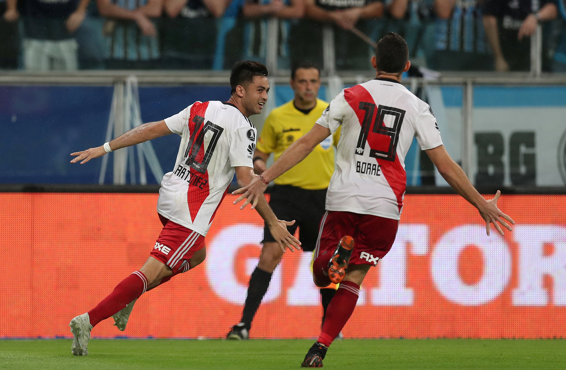 “Pity” Martínez, el estandarte de la clasificación de River a la final. Ejecutó uno de los penales con más presión de su carrera y convirtió el 2-1 definitivo de River sobre Gremio de Porto Alegre en Brasil (REUTERS)