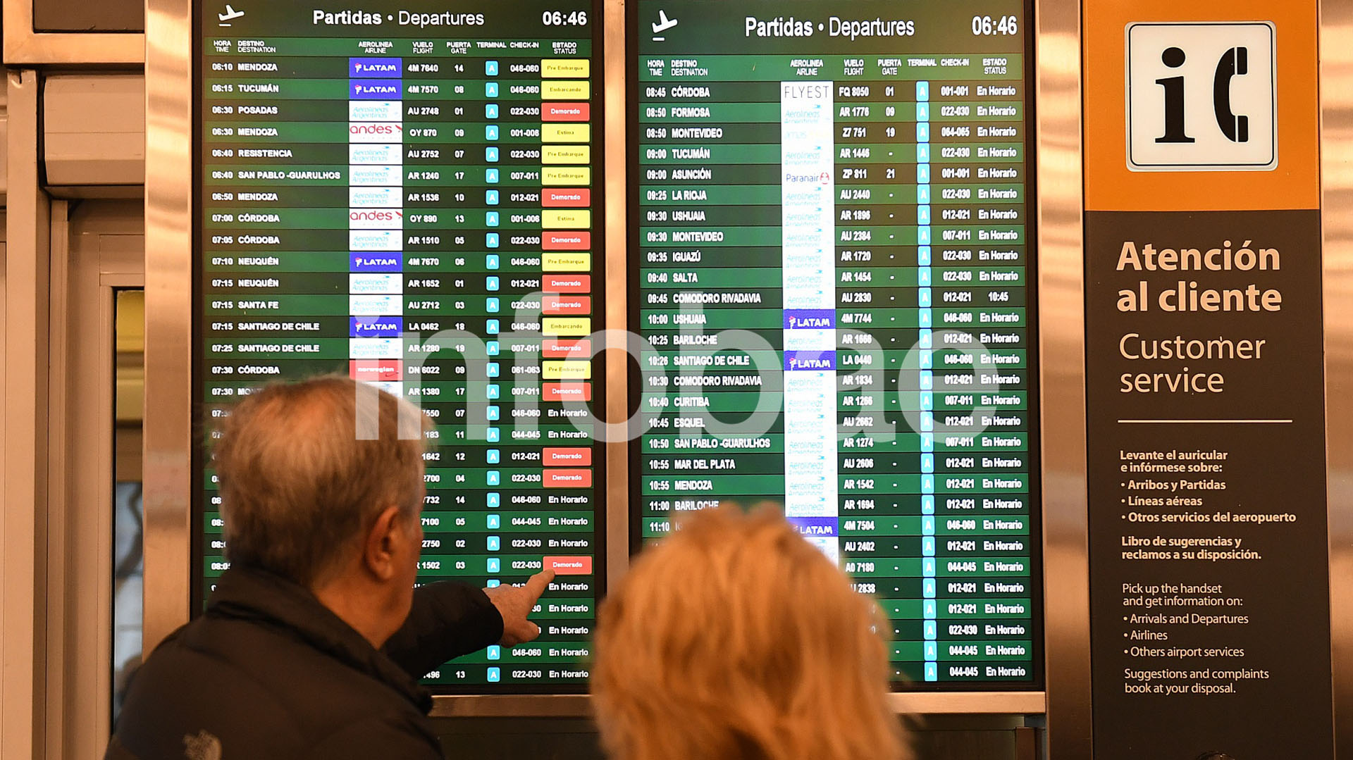 Se recomienda a los pasajeros que consulten con las compañías para corroborar el horario de su vuelo