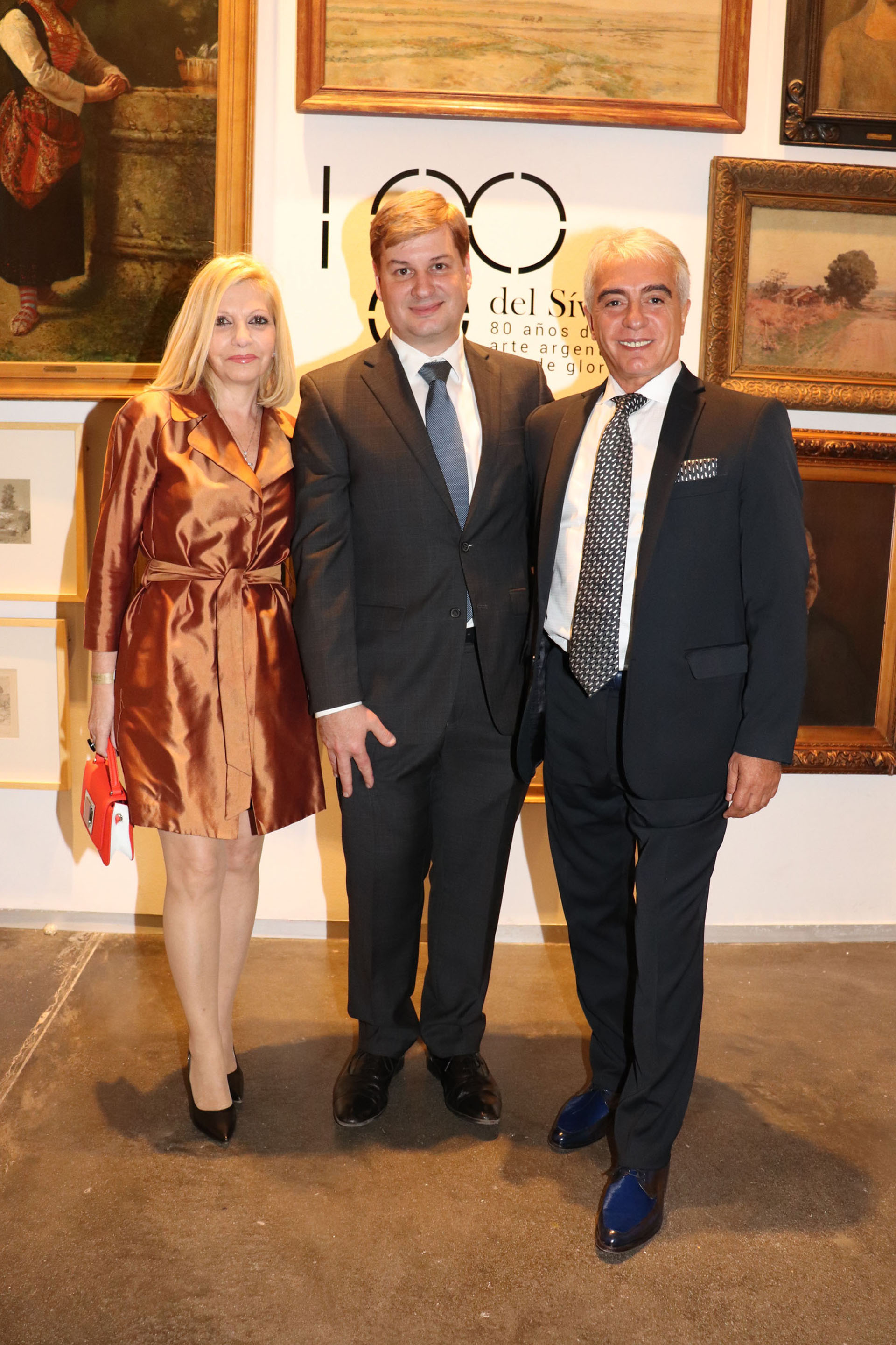 Mónica de Pintos Barbieri, Leonardo Regino (Asociación Amigos del Museo Sírvori) y Juan Carlos Pintos Barbieri