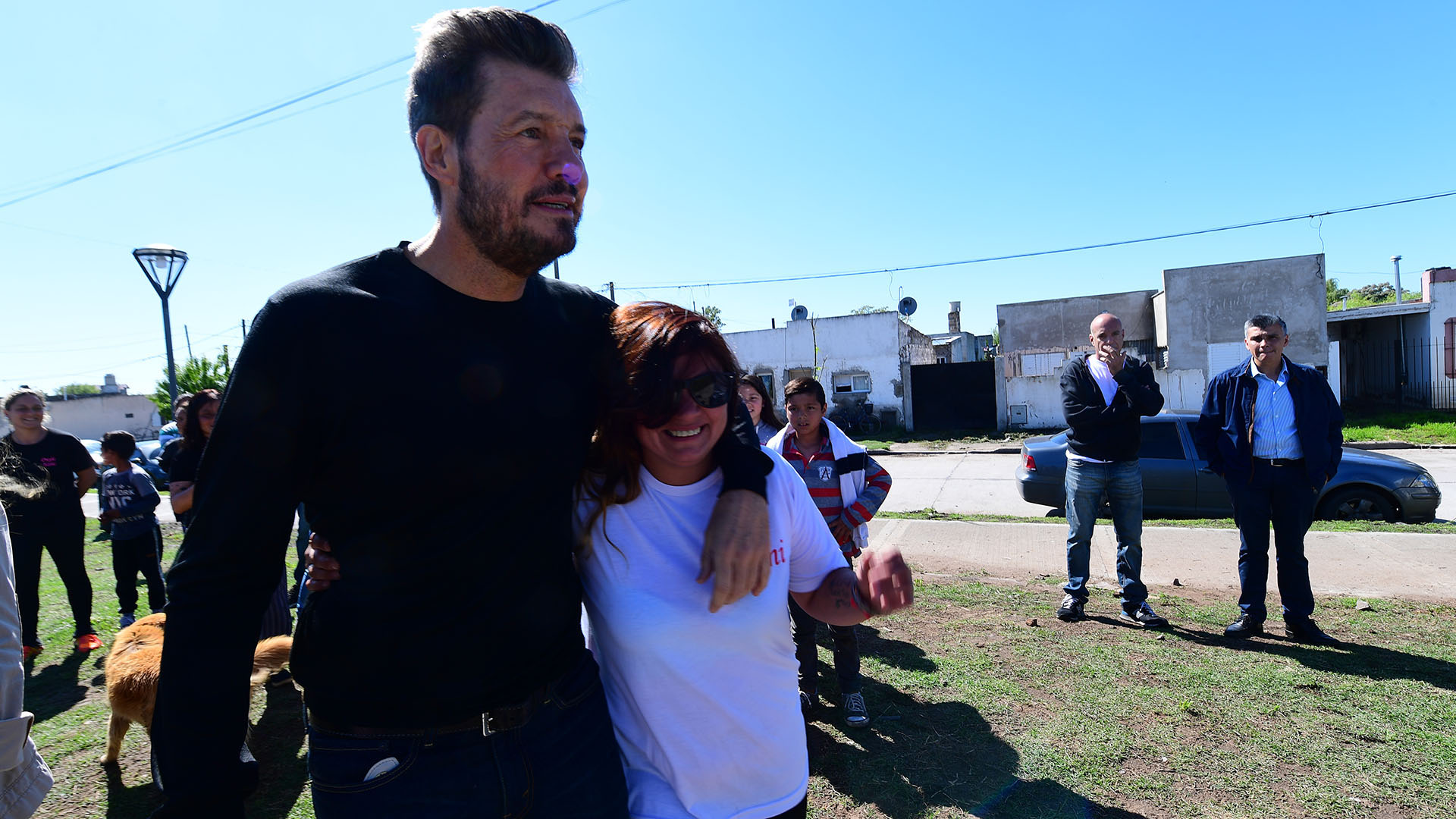 Marcelo Tinelli recorrió las calles de Bolívar