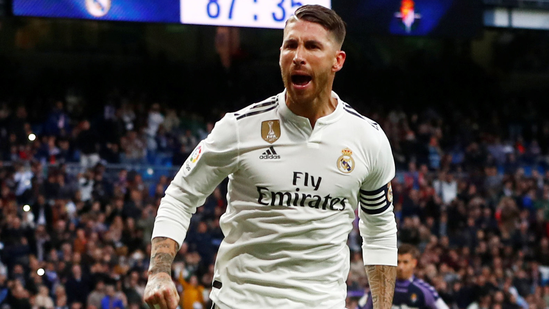 Sergio Ramos, capitán y figura del equipo dirigido por Santiago Solari (REUTERS/Juan Medina)