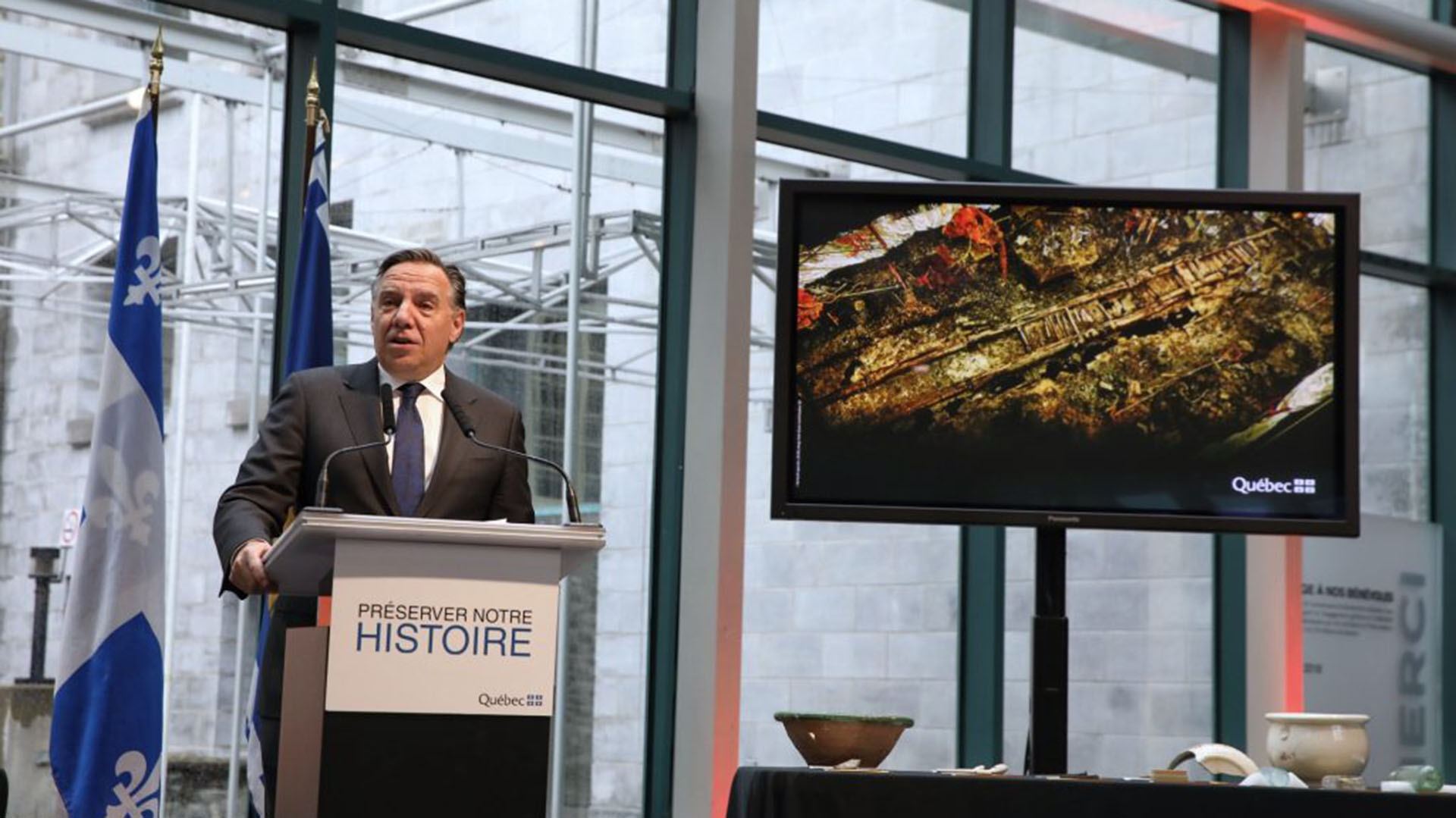 Las murallas serán removidas del suelo y se procederá a secar la madera, un trabajo que demorará dos años (Ministerio de Cultura de Quebec)