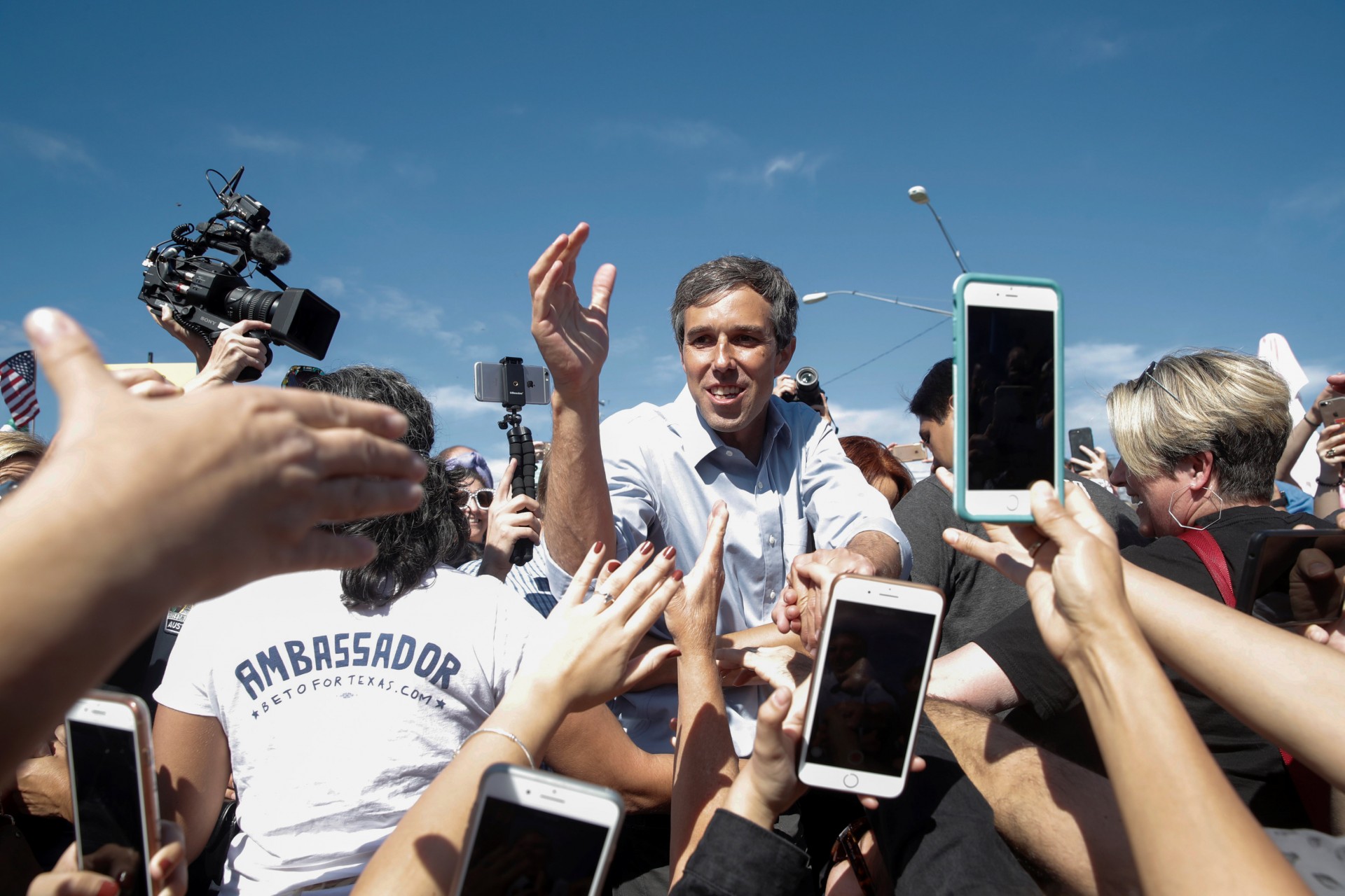 O’Rourke durante su campaña en Texas en noviembre de 2018 (Reuters)