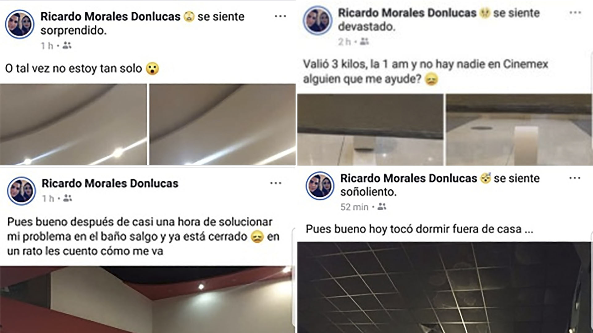 Aunque en su cuenta de Facebook algunos de sus amigos comentaban su estado, el joven no podía salir de su encierro