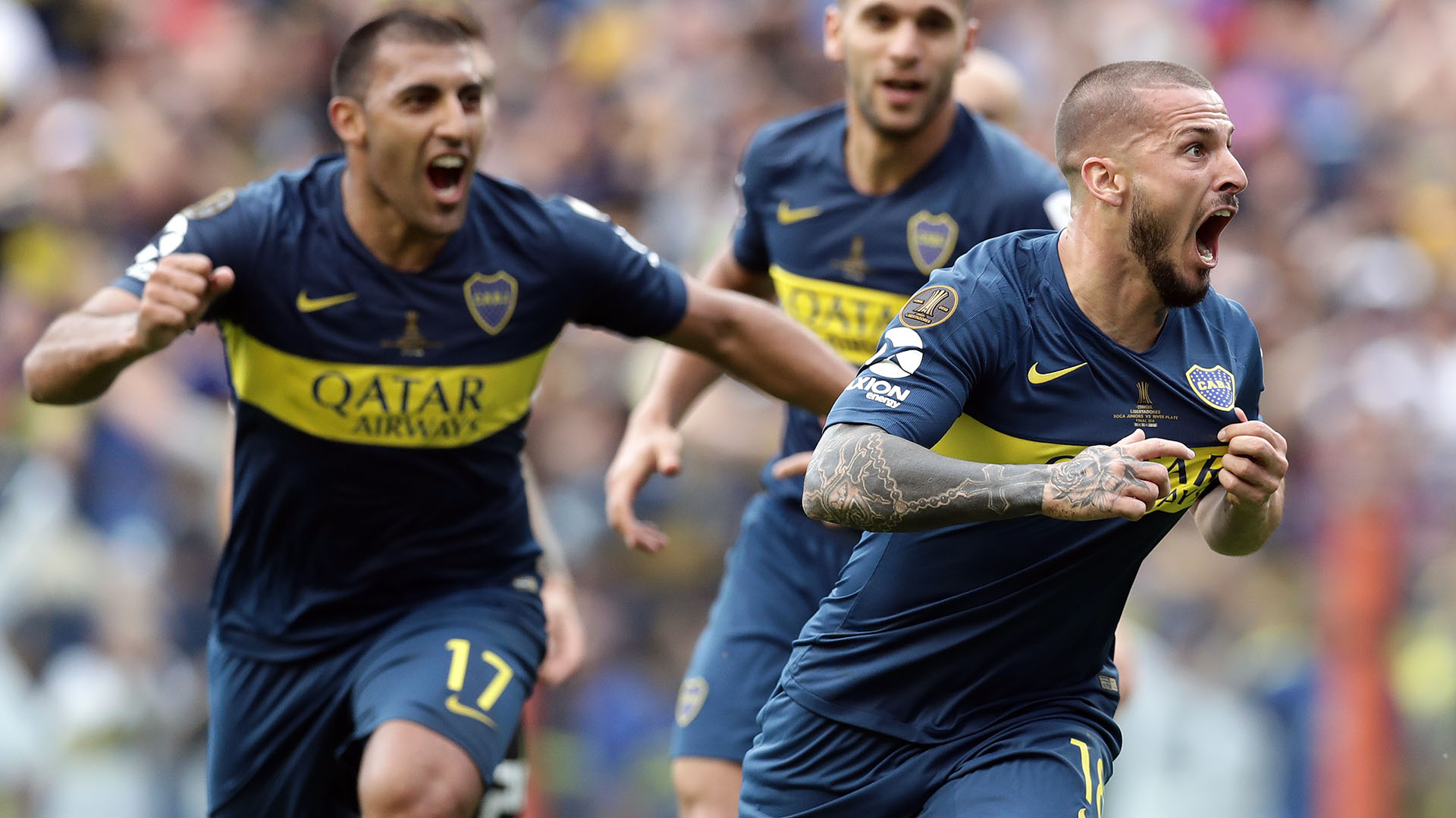 Benedetto entró para gritar su gol, como ante Cruzeiro en la semifinal