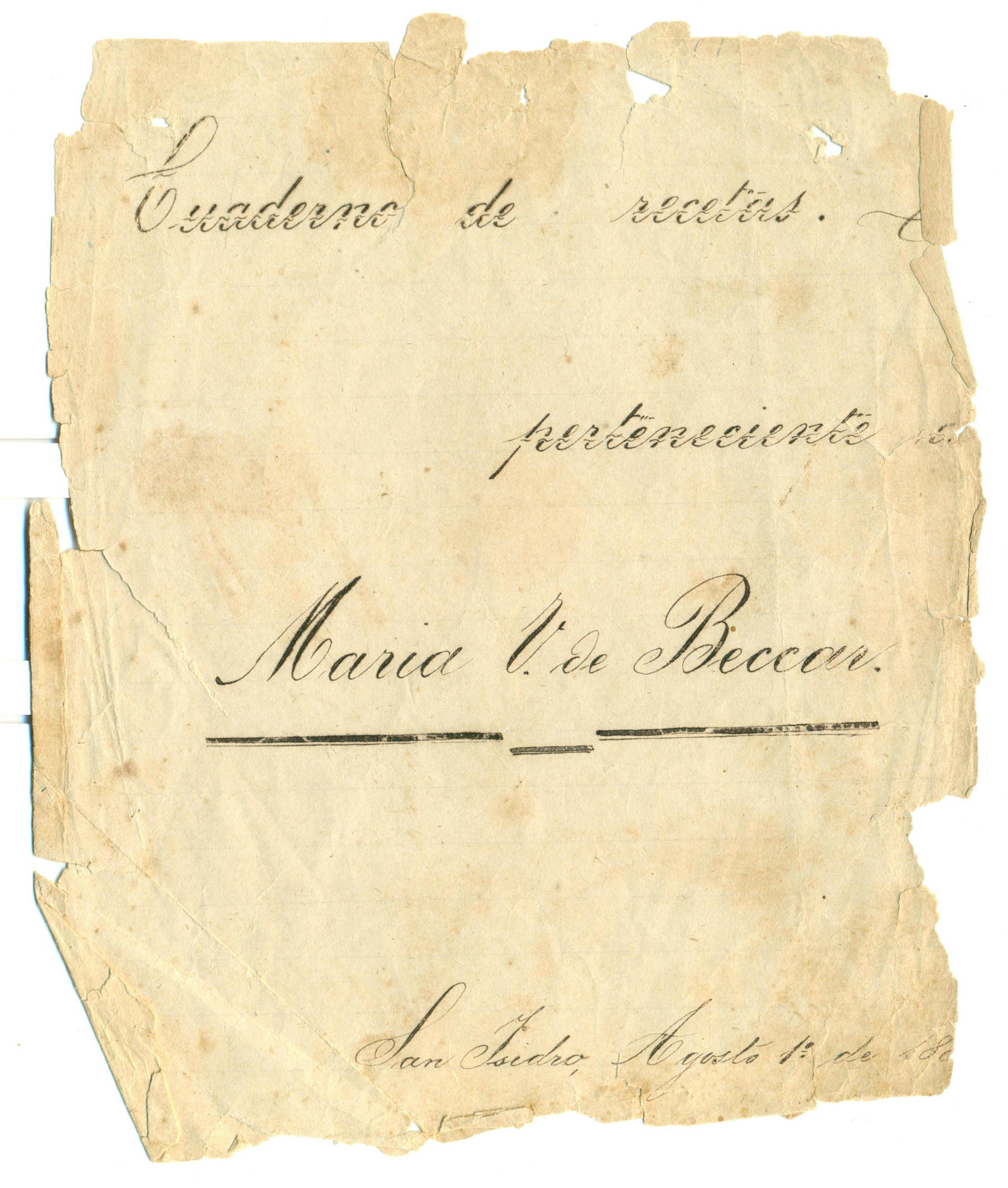 El manuscrito encontrado, que data de 1881