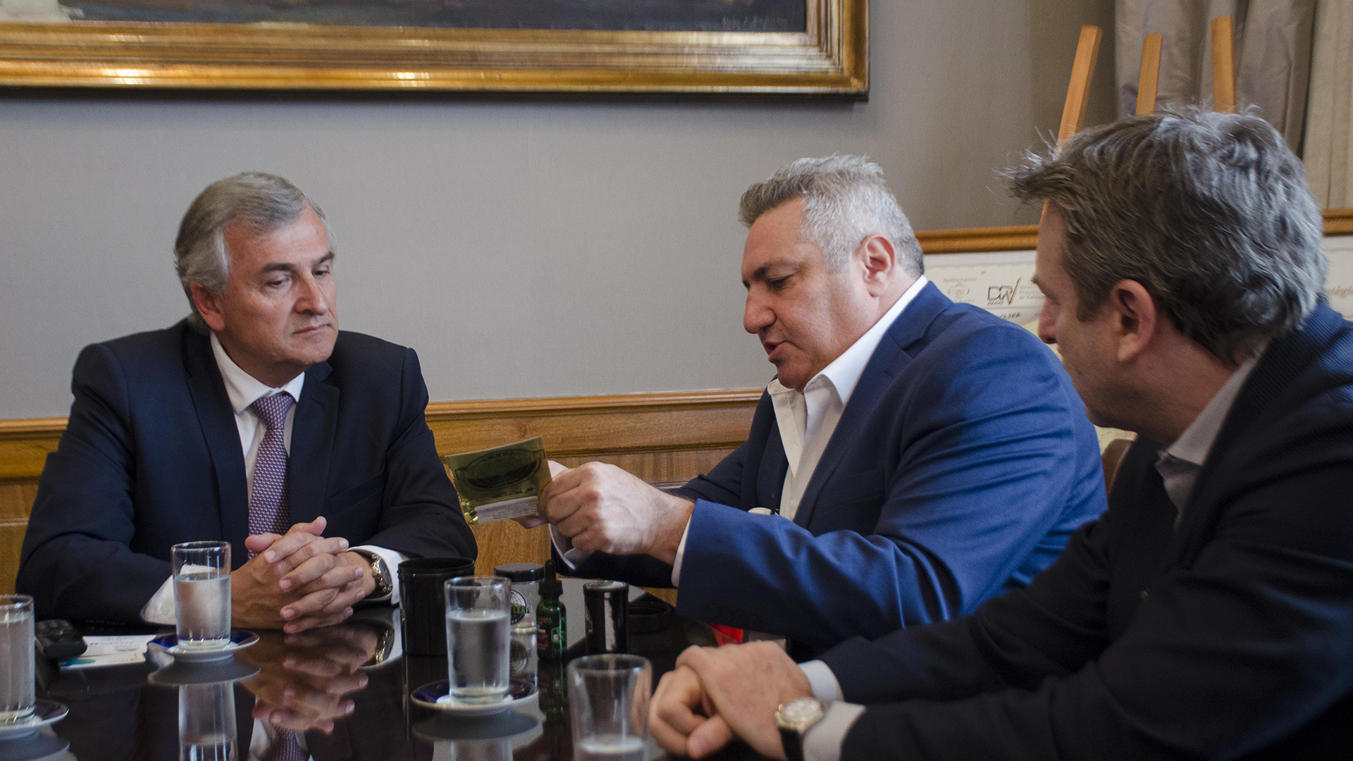 Gerardo Morales, gobernador de Jujuy, y Mark Bradley, CEO de Green Leaf