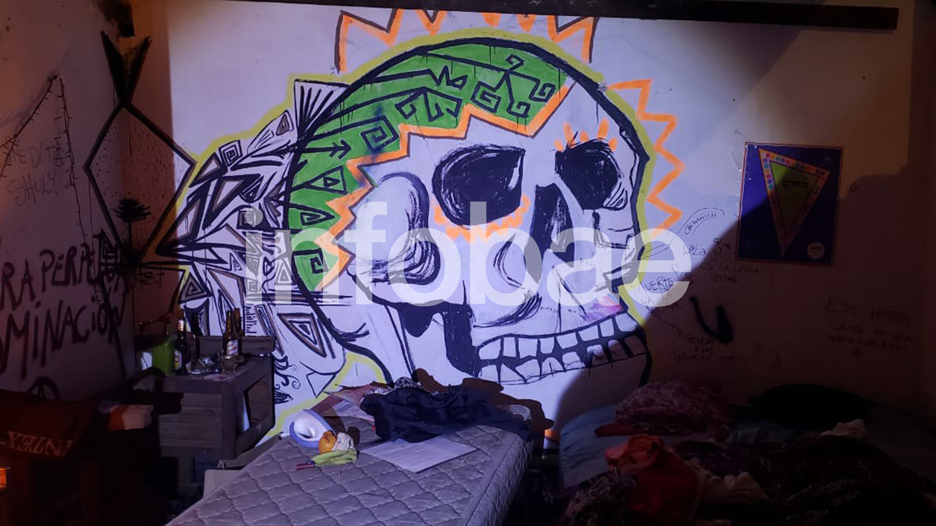Pintada en el interior del “aguantadero” de Pavón 2345.