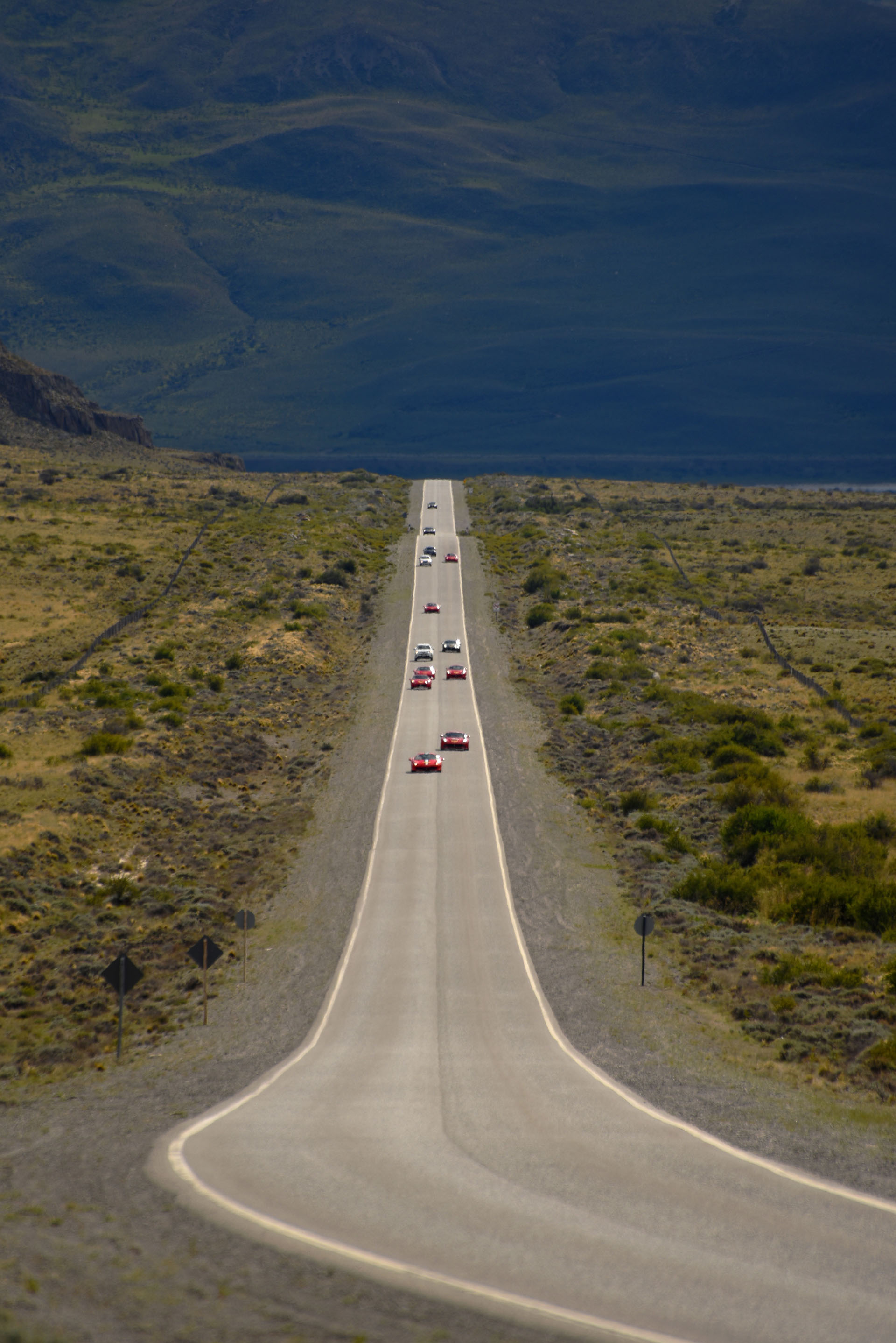 Una imagen imponente de la ruta provincial 11 de Santa Cruz, en El Calafate