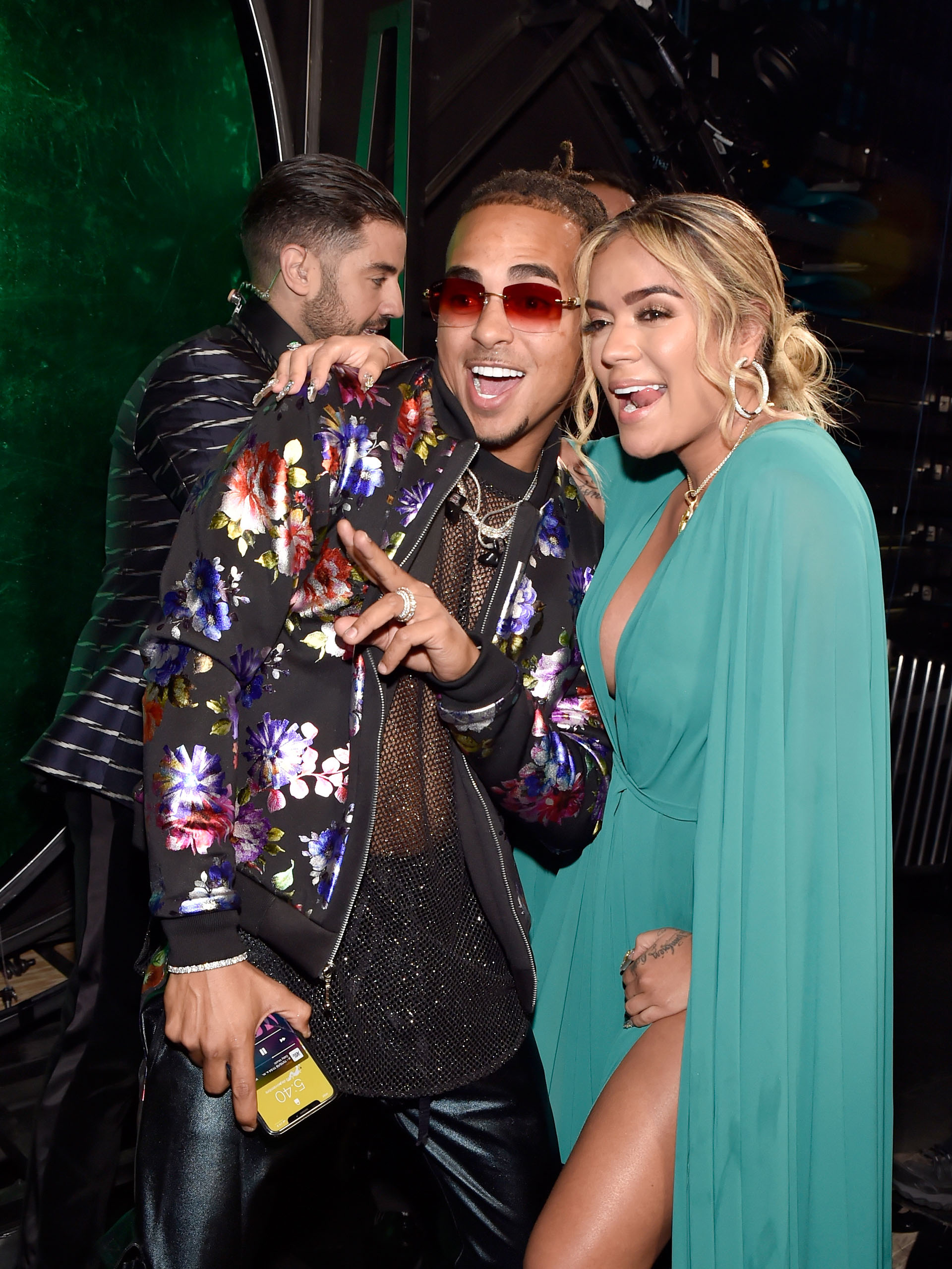 Ozuna y Karol G divertidos