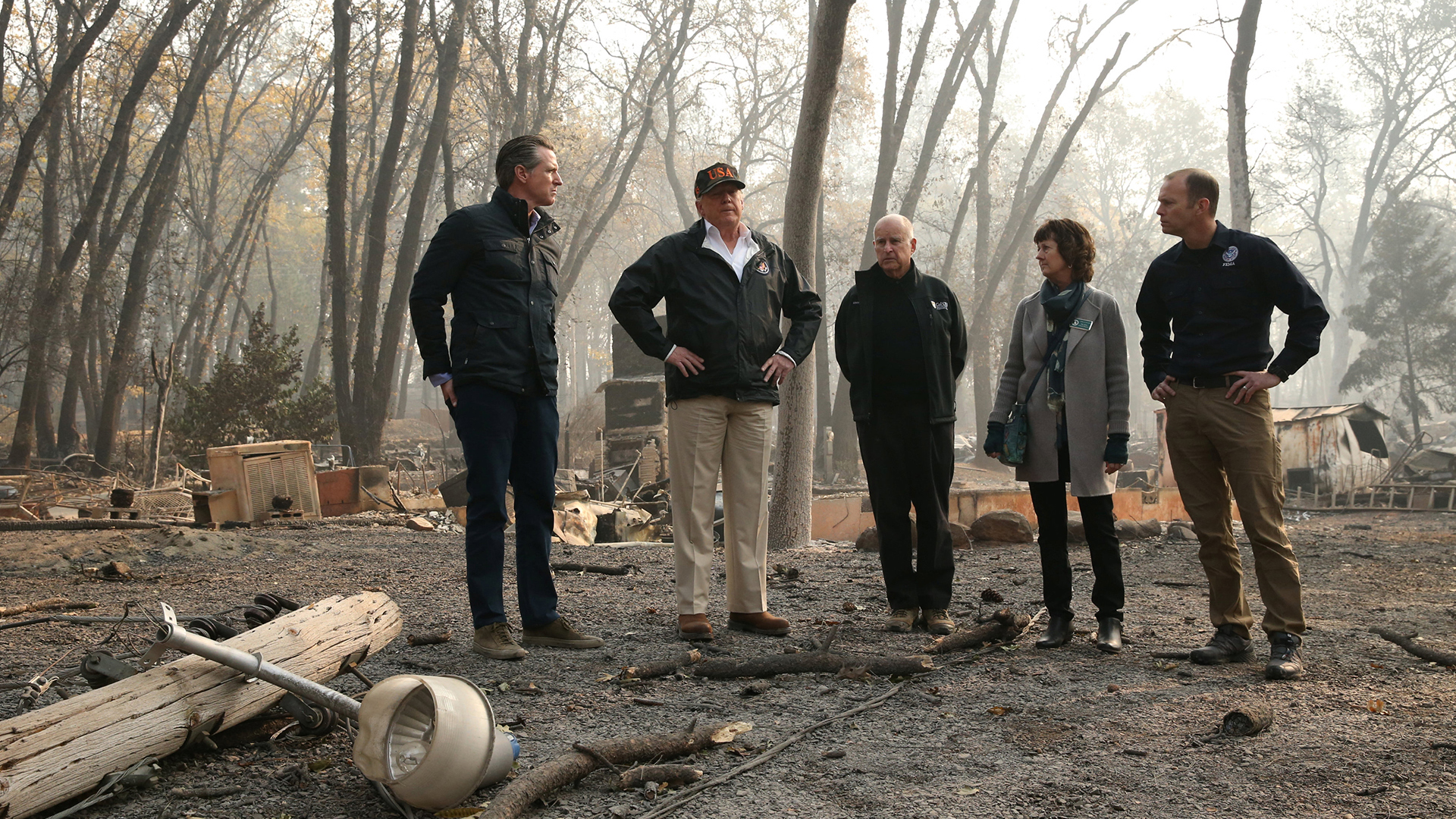 Trump visitó la zona del incendio en California (Reuters)