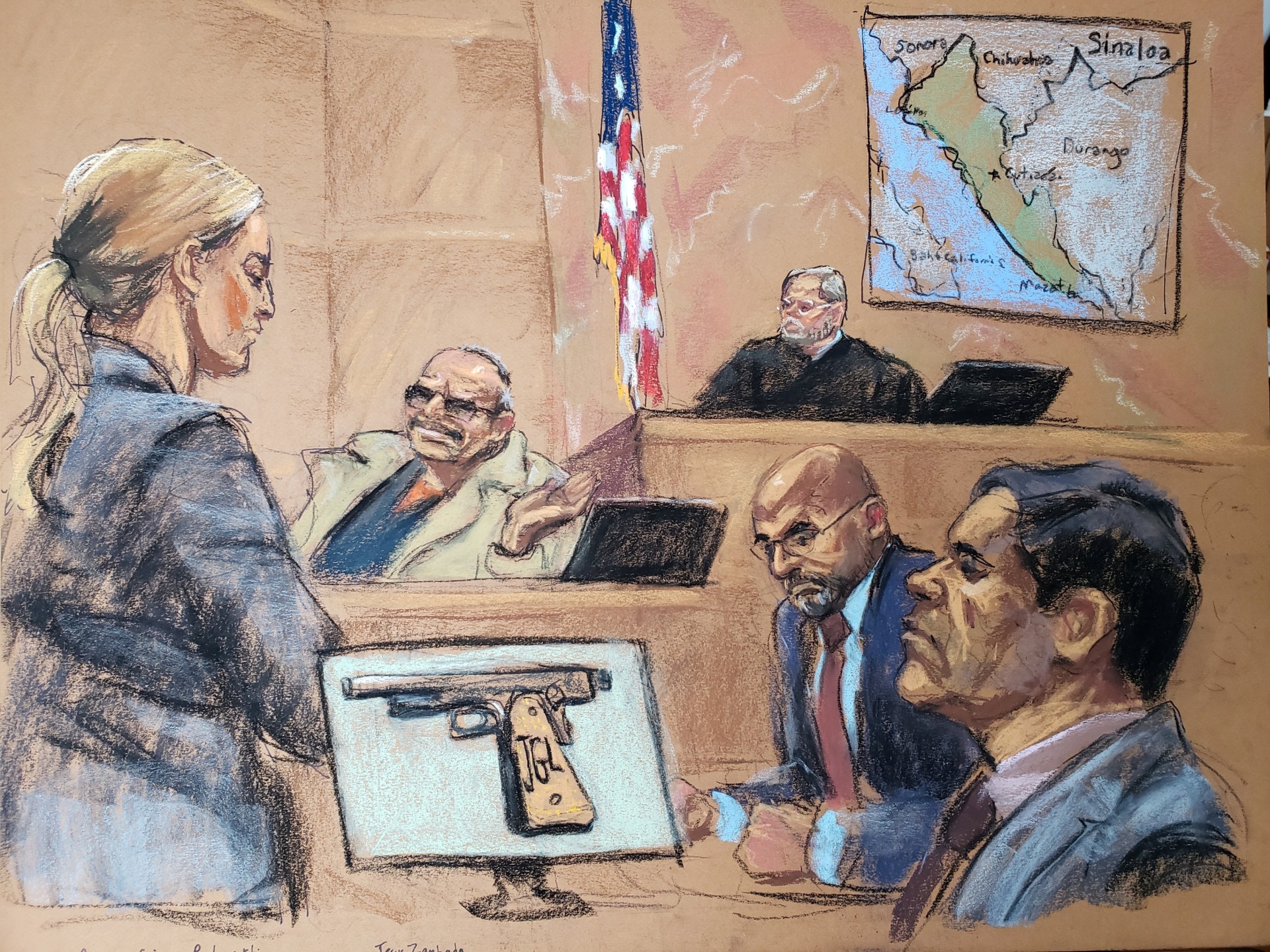 La fiscal federal adjunta Gina Parlovecchio interrogó al testigo Jesús Zambada, el hermano de Ismael “El Mayo” Zambada (Foto: Reuters)