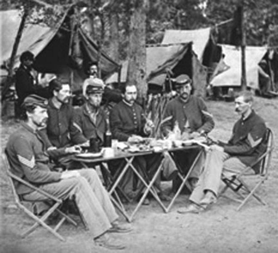 Una celebración de Thanksgiving durante la Guerra de Secesión.