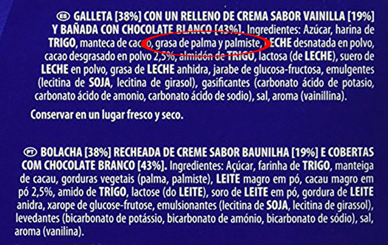 El aceite de palma es uno de los ingredientes más usados en alimentos y está en buena parte de los productos industrializados que encontramos en las góndolas.