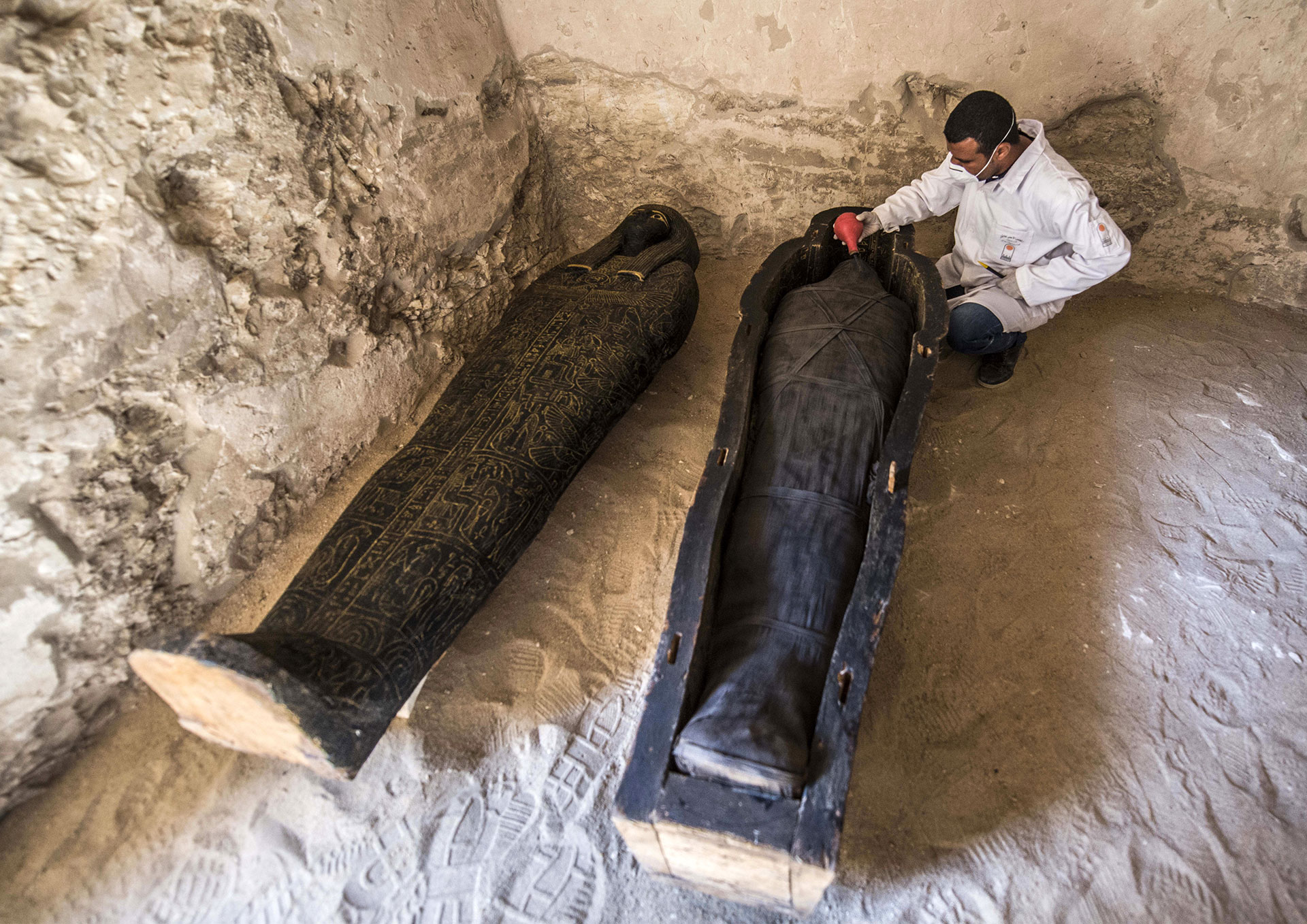 Los restos pertenecen al período tardío de Egipto, entre los siglos 7 y 4 a. C. (AFP)