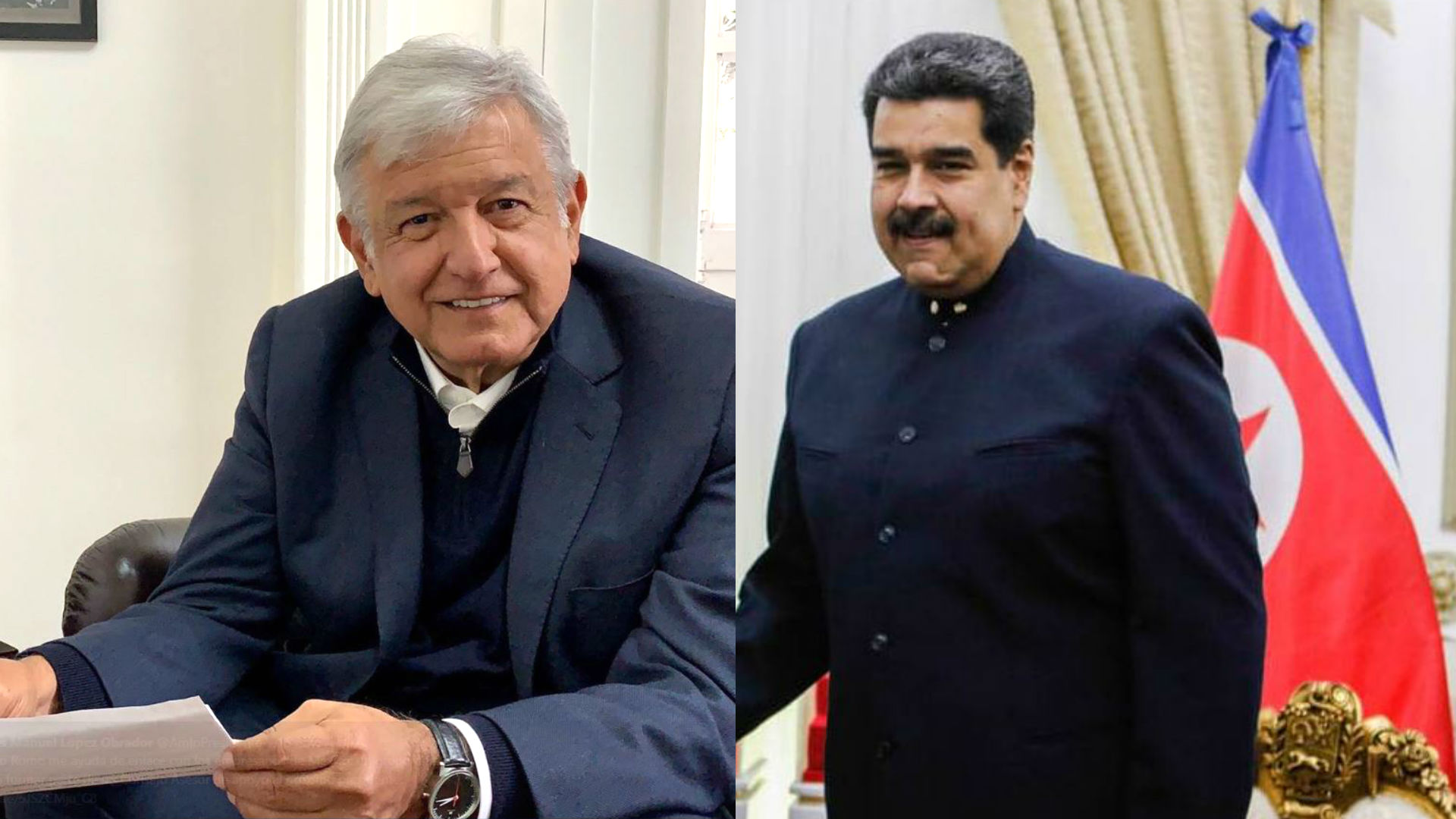 Andrés Manuel López Obrador insistió en invitar a Nicolás Maduro a su toma de posesión. (Foto: Twitter amlopresidente, nicolasmaduro)