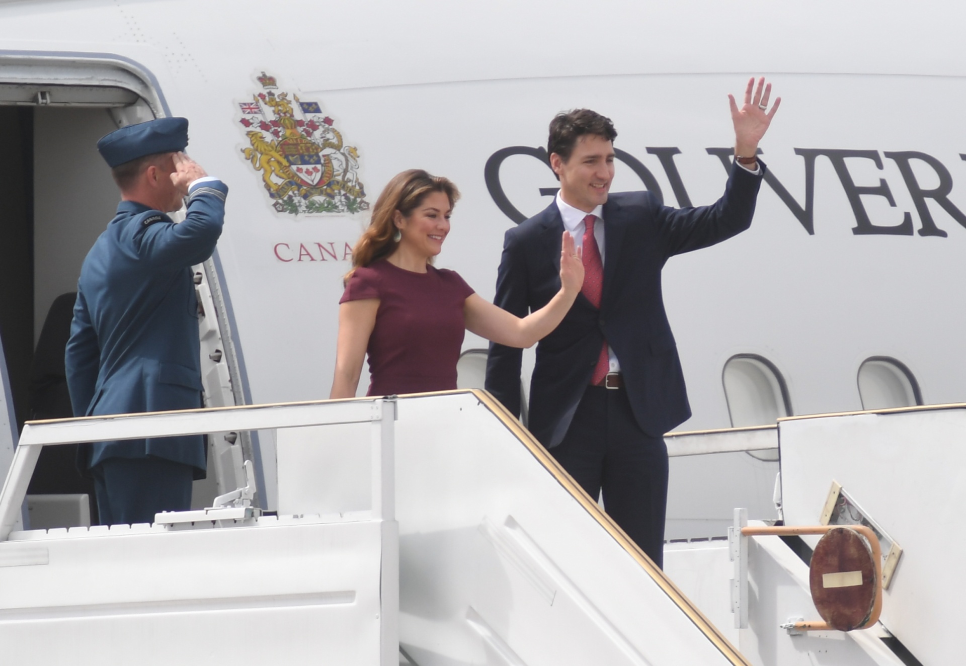 El primer ministro de Canadá Justin Trudeau y su esposa Sophie Grégorie