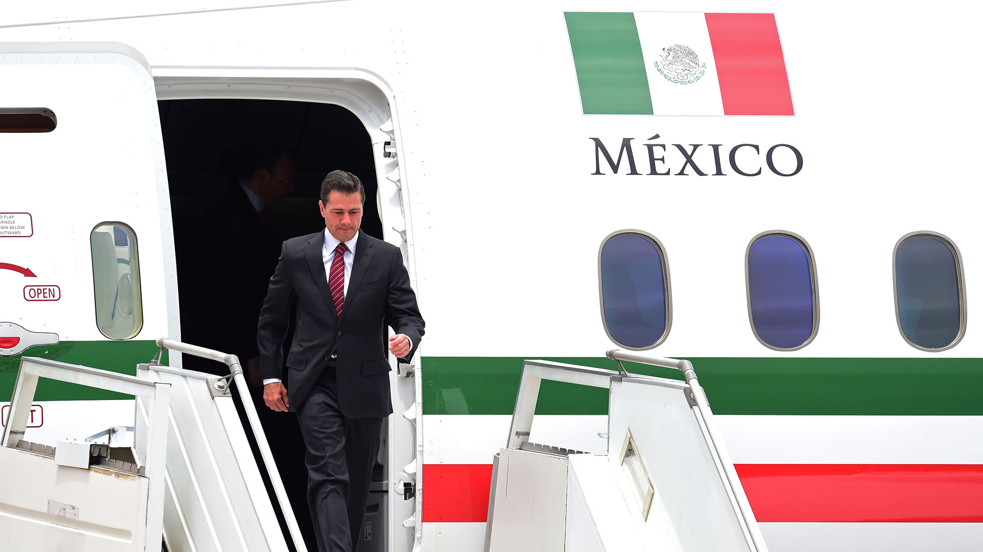 La llegada del presidente mexicano, Enrique Peña Nieto
