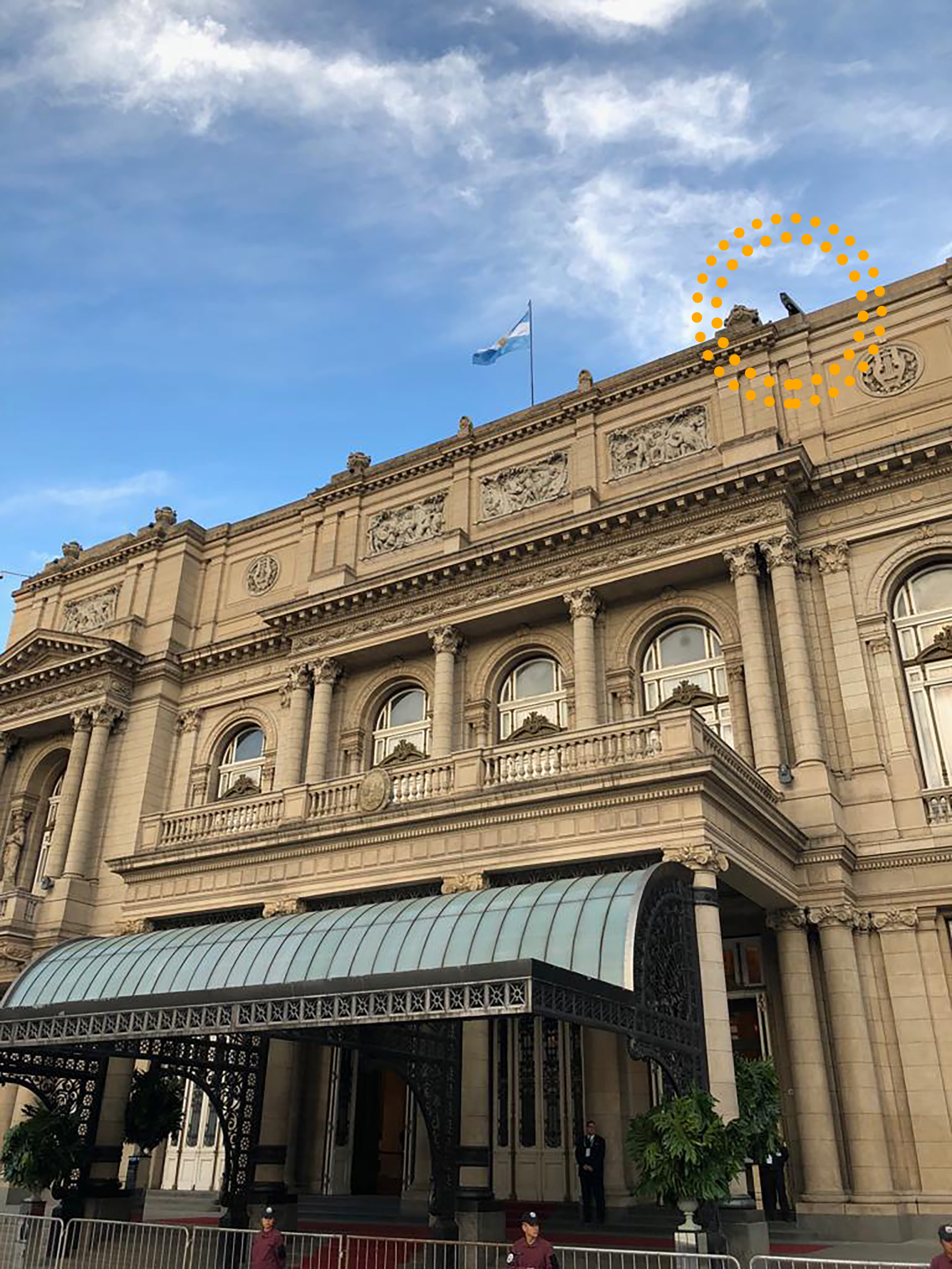 Inhibidor de drones, en el teatro Colón, durante los Juegos Olímpicos de la Juventud